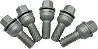 MUZHINAN 8R0601295 M14x1.5 Wheel Lug Bolts Nuts for Audi A8 Q3 Q5 Q7 Q8 S8 SQ5 - 5 Pack OE Steel Replacement