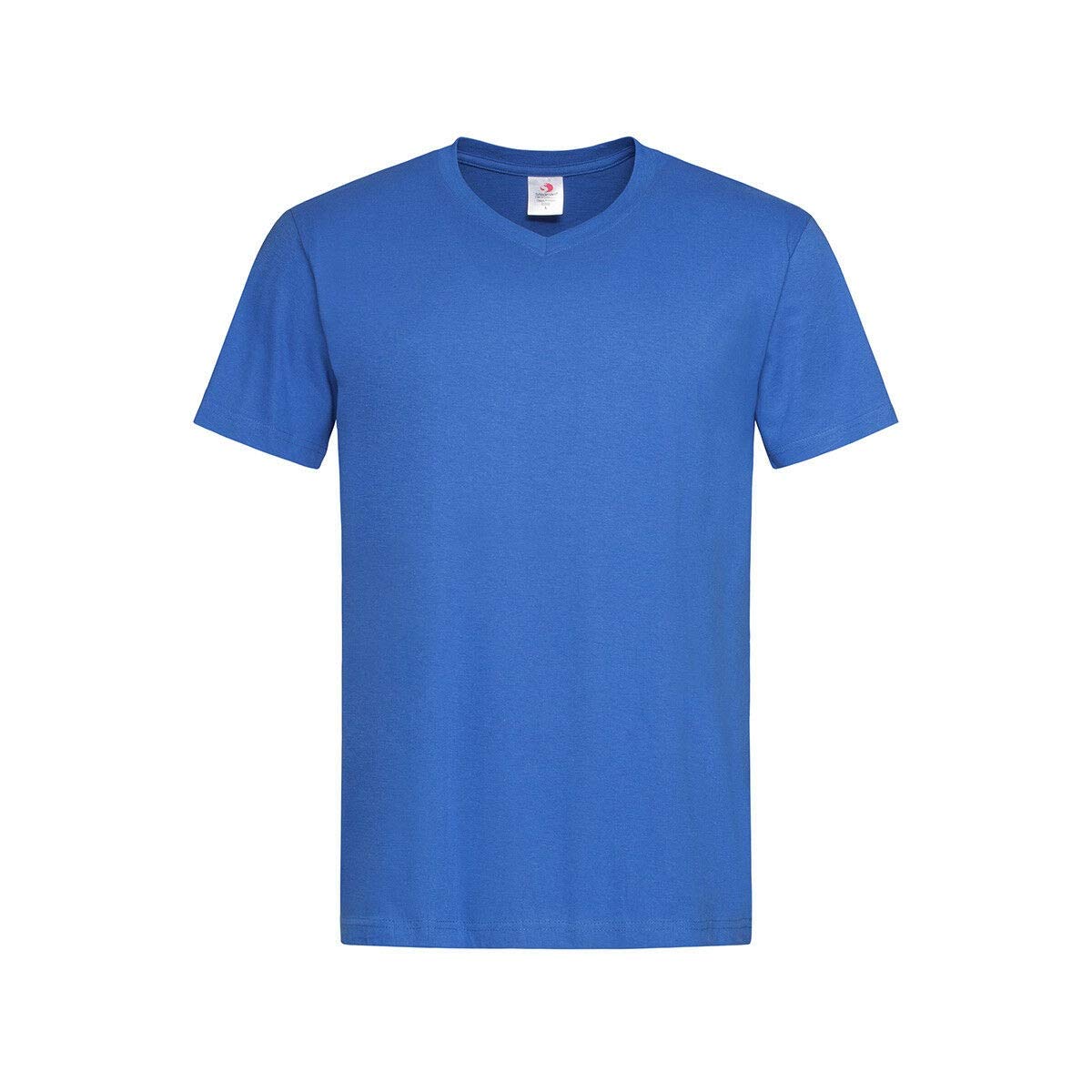 Stedman Apparel Men's Classic-T V-Neck/ST2300 Regular Fit Short Sleeve T-Shirt, Blue (Bright Royal), Medium