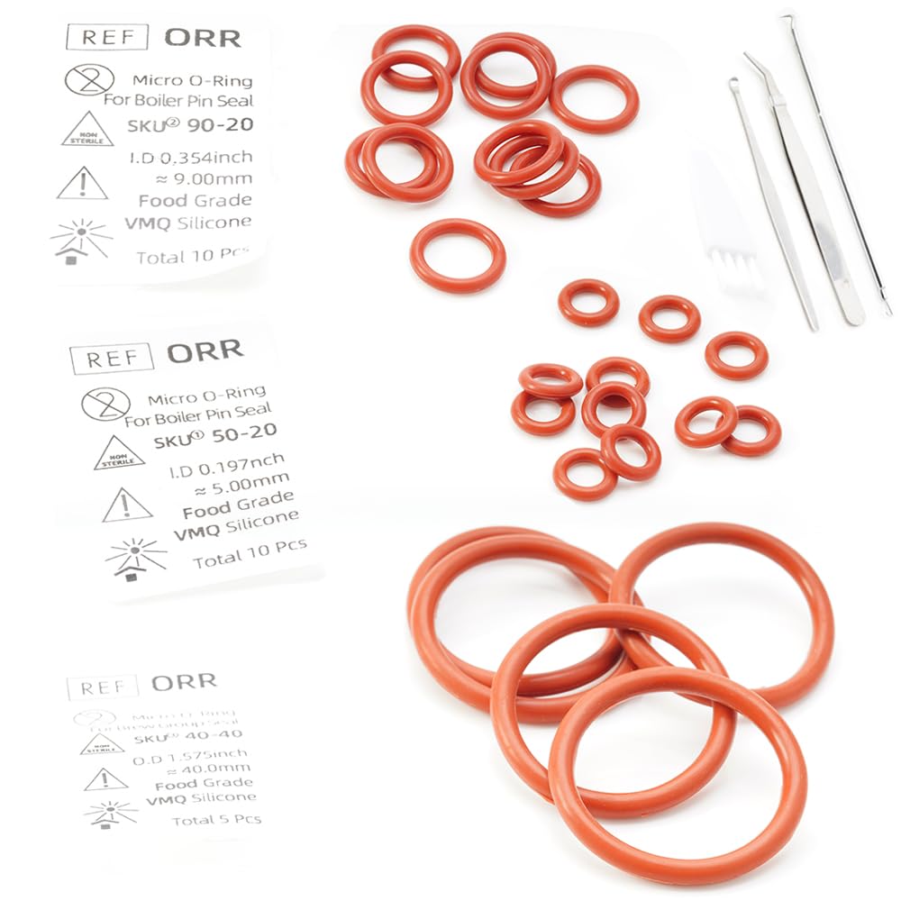 Food Grade Silicone O Ring Repair Kit, to Solve Boiler Pin Brew Group Hot Water Issues, Compatible for Philips Coffee Machines (Standard)