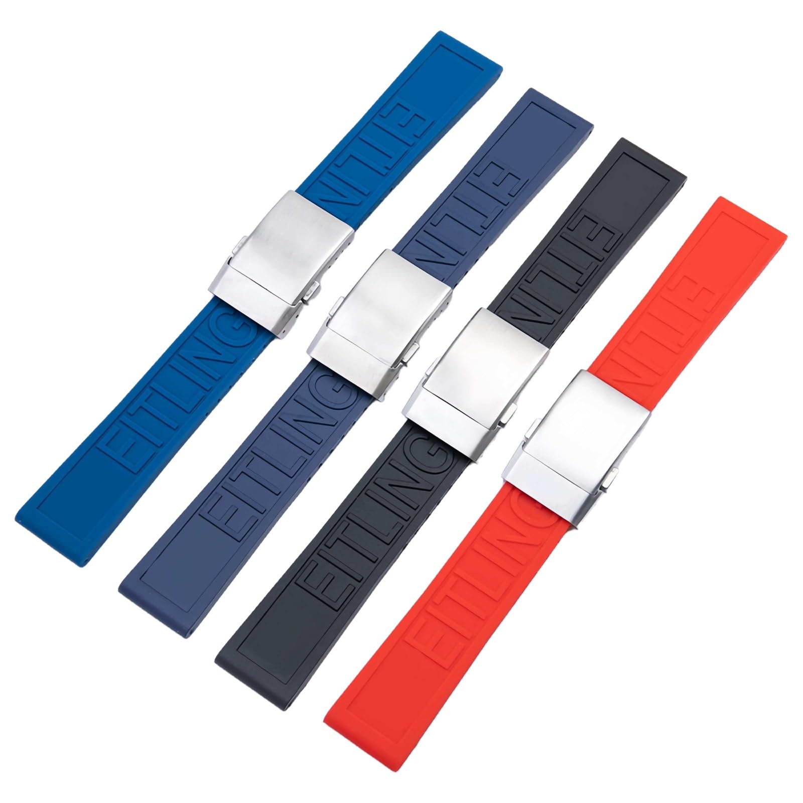 Antihumedad Silicona Caucho Reloj Correa Acero Inoxidable Escarchado Hebilla Plegable para Breitling Avenger Colt Superocean Challenger