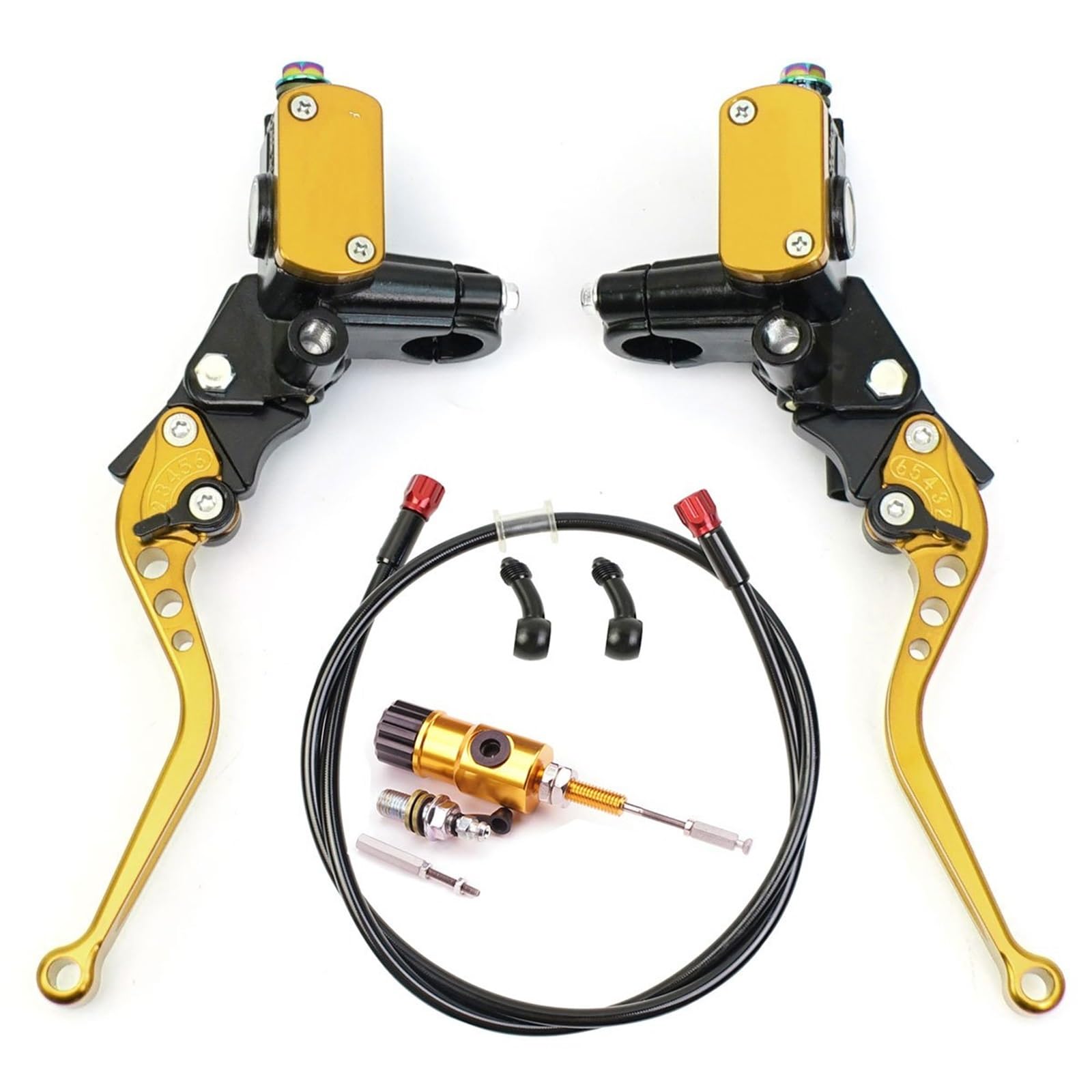 Iukmr G Kit Motorcycle Clutch Brake Lever Motorcycle Hydraulic Clutch Kit Brake Master Cylinder Disc Lever Led(G Kit)