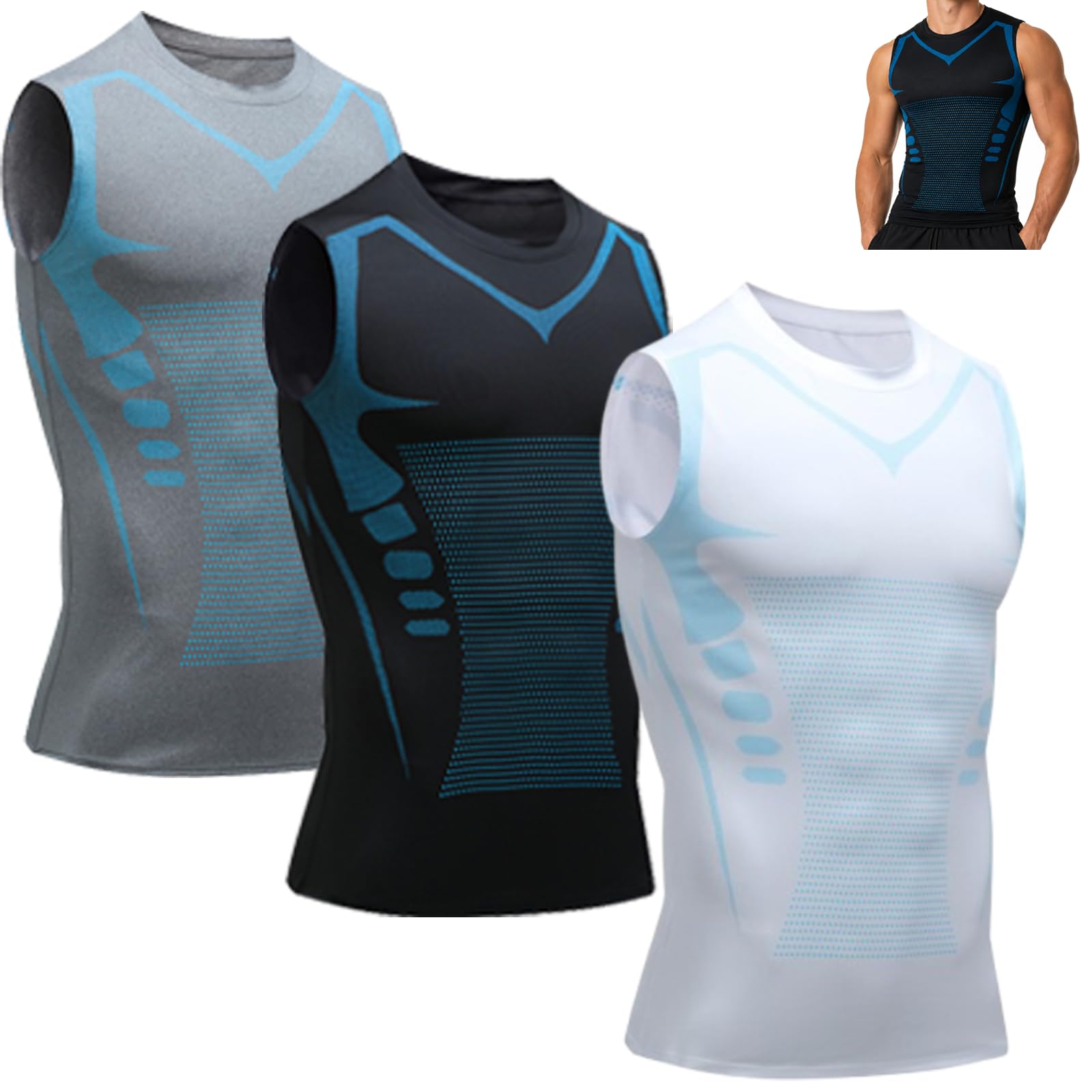 Slimpur Kompression Shirt, Slimx Slimpur Kompressions-Shirt Bauchweg Herren, Schnelltrocknend, Atmungsaktiv, Leicht und Bequem, für Fitness und Alltag