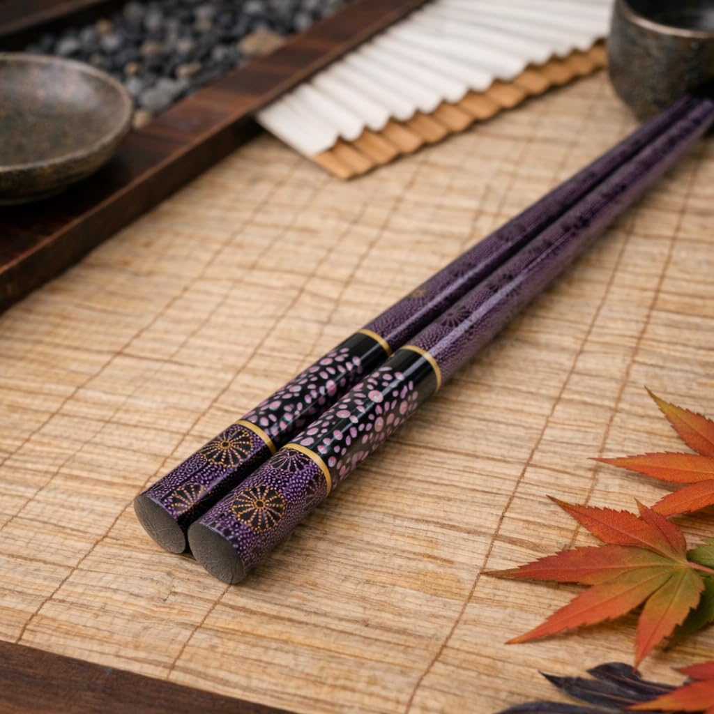 Premium Japanese Chopsticks Reusable [ Made in Japan ] Traditional Lacquer Art Wooden Chopsticks B (Galaxy PU(MK007)) — Amazon image 2