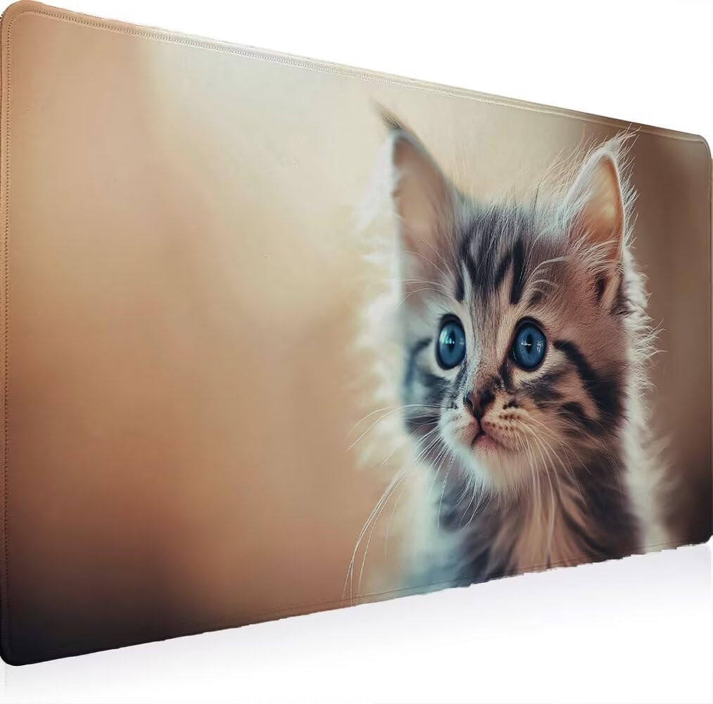 Podkładka pod mysz XXL 1200 x 600 x 3 mm, wielofunkcyjna rozszerzona podkładka pod mysz do gier, wodoodporna trwała łatwa do czyszczenia, wysoka precyzja śledzenie komputera biurowego kota zwierząt 4
