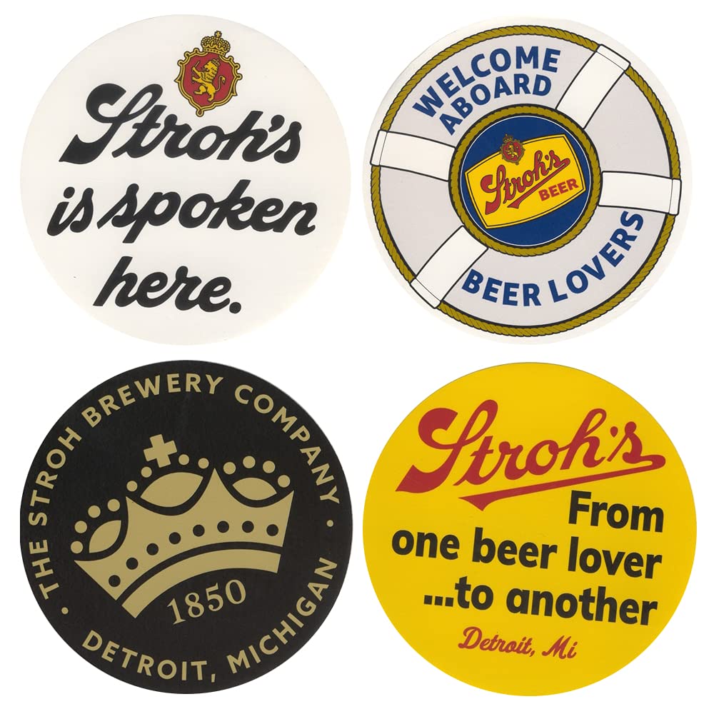 Autocollants ronds Stroh's 10,2 cm pack de 4 stickers intérieur et extérieur pour décoration