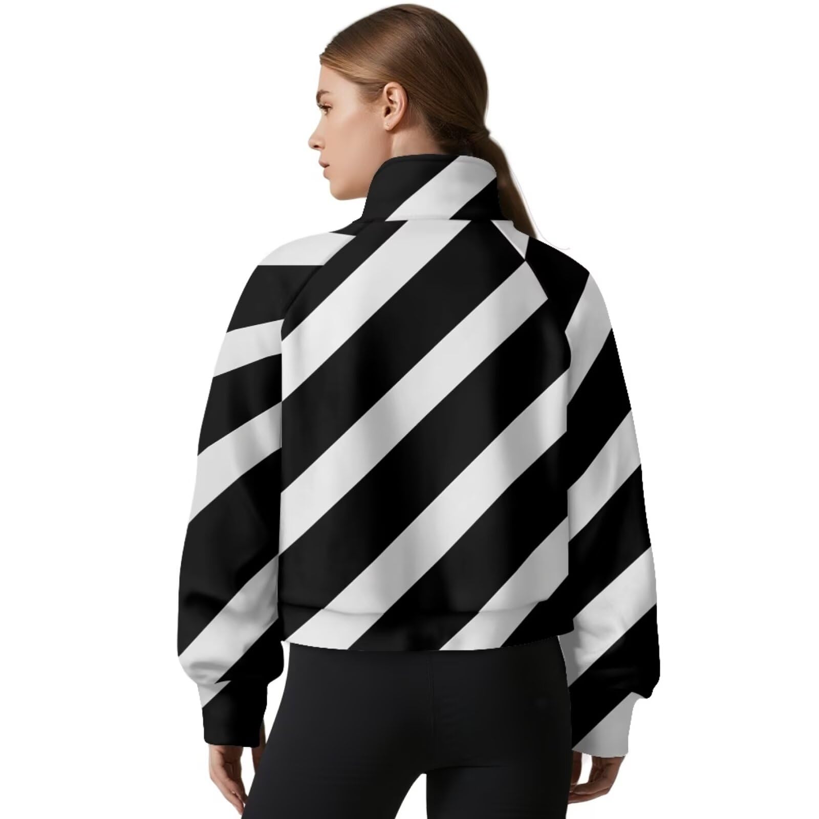 Poceacles Sudadera de media cremallera para mujer, con agujero para el pulgar, manga larga, cuello alto, sudadera con bolsillo, para otoño e invierno
