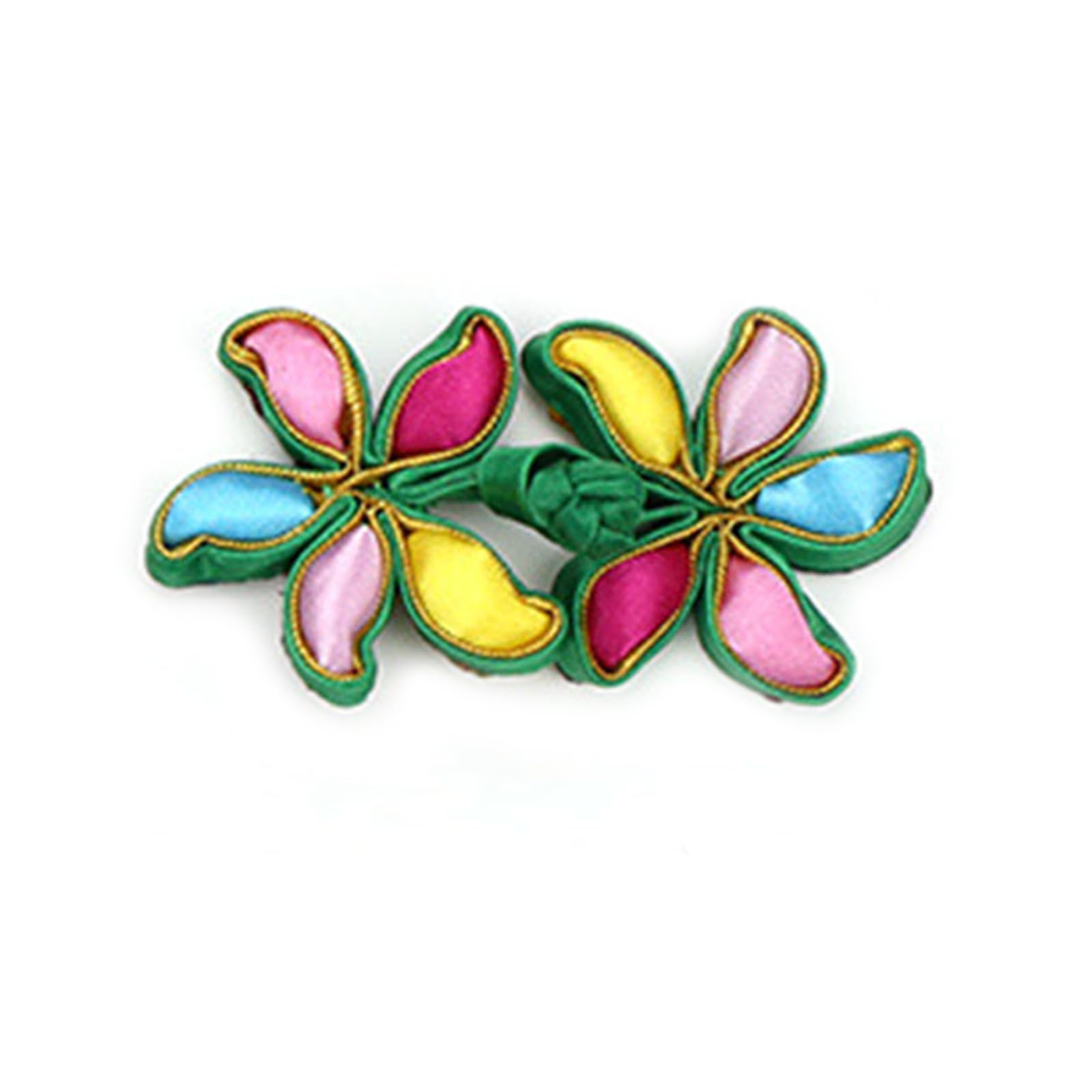 Buxuaaaa Green Colorful Chinese Knot Frog Buttons Cheongsam Buttons Flower Chinese Closures Sewing Fasteners For Cloaks Coat Formal