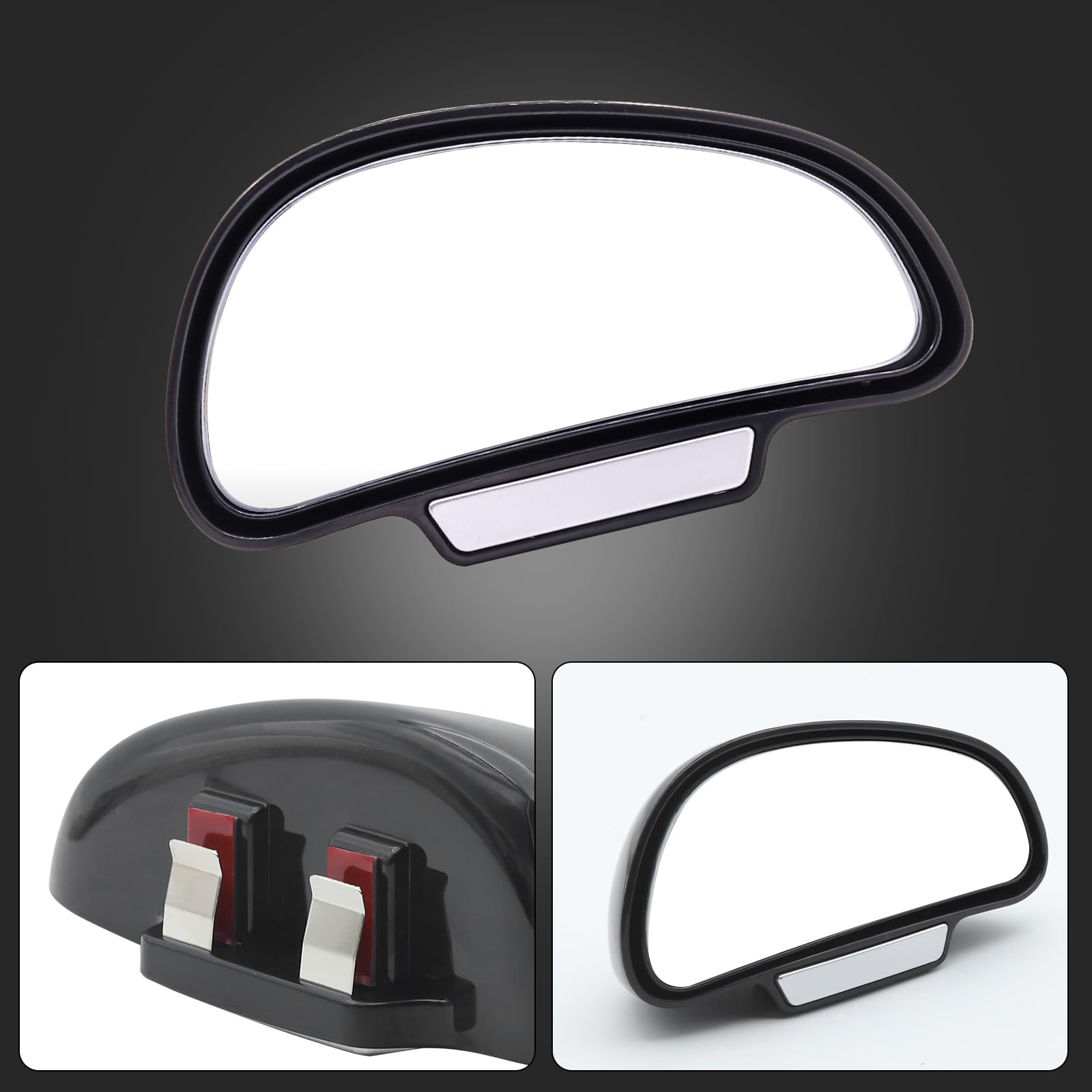 Rétroviseur d'angle mort ajustable à NEW MIRROR 360 degrés pour voiture, rétroviseur en verre HD Accessoires extérieurs pour voiture Epaisseur (Rétroviseur simple droit)