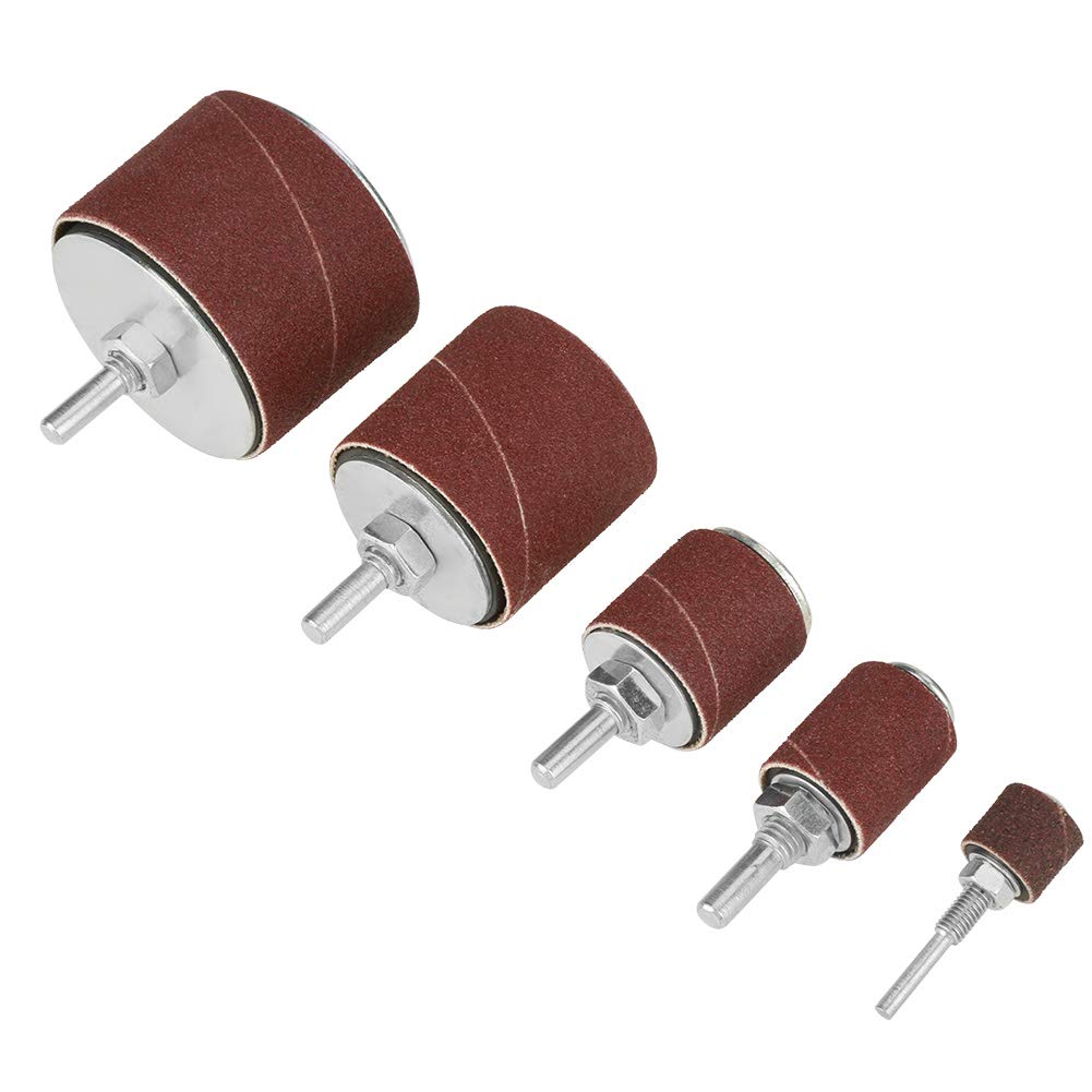 Kit de lijadora de tambor con eje, 25 piezas; conjunto de lijadora de tambor con almohadilla autoexpandible; juego de lijado con tambor de goma para prensa de taladro y taladros