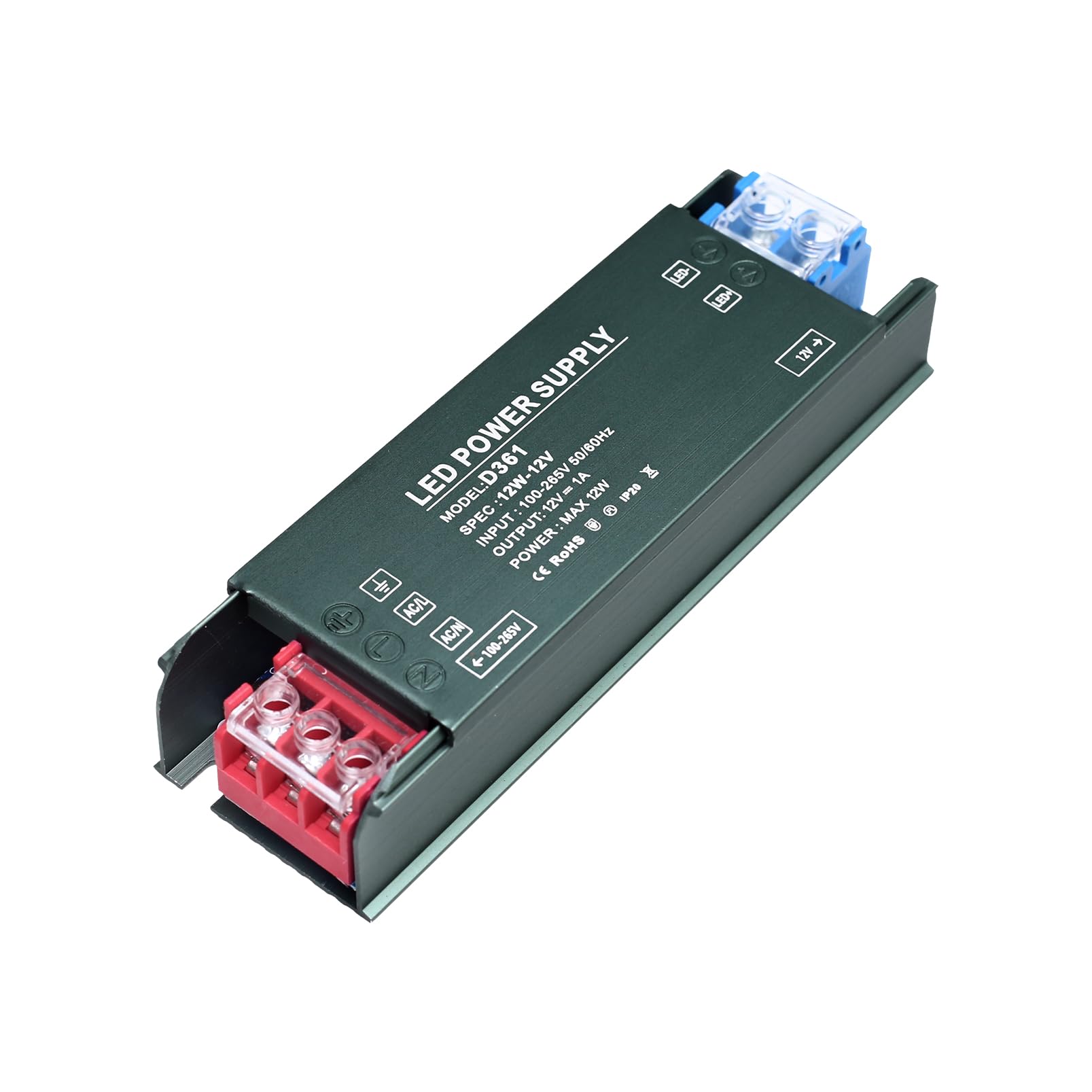 KSIBNW LED Transformer 12V 12W Driver AC 240V to DC 12V 1A, Ultra Slim Low Volt Power Supply Quiet 240V to 12V Transformer Adapter for LED Strip Light