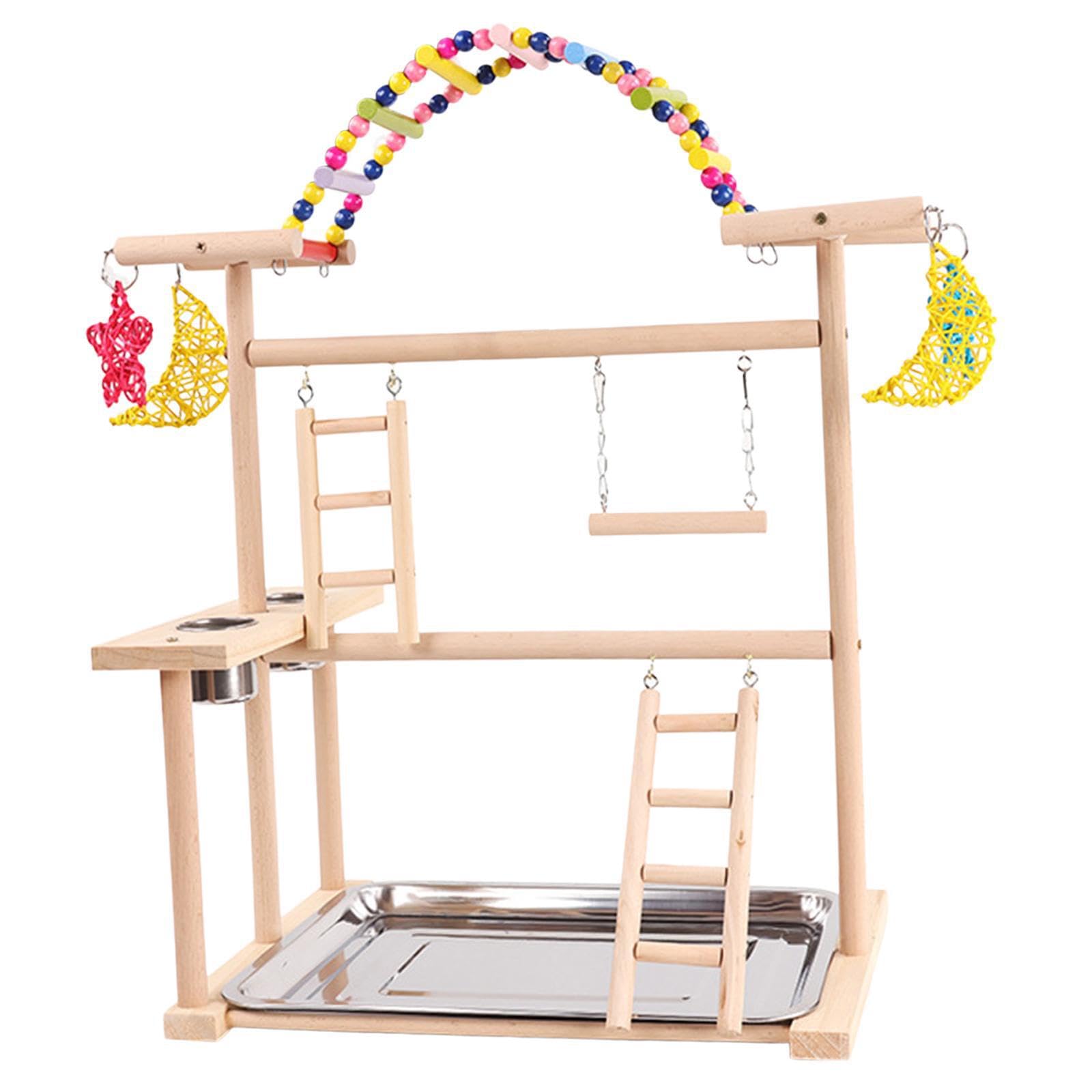 Parco giochi per pappagalli, trespolo in legno per palestra, recinto per garantire sicurezza e divertimento agli uccelli nelle attività ludiche,