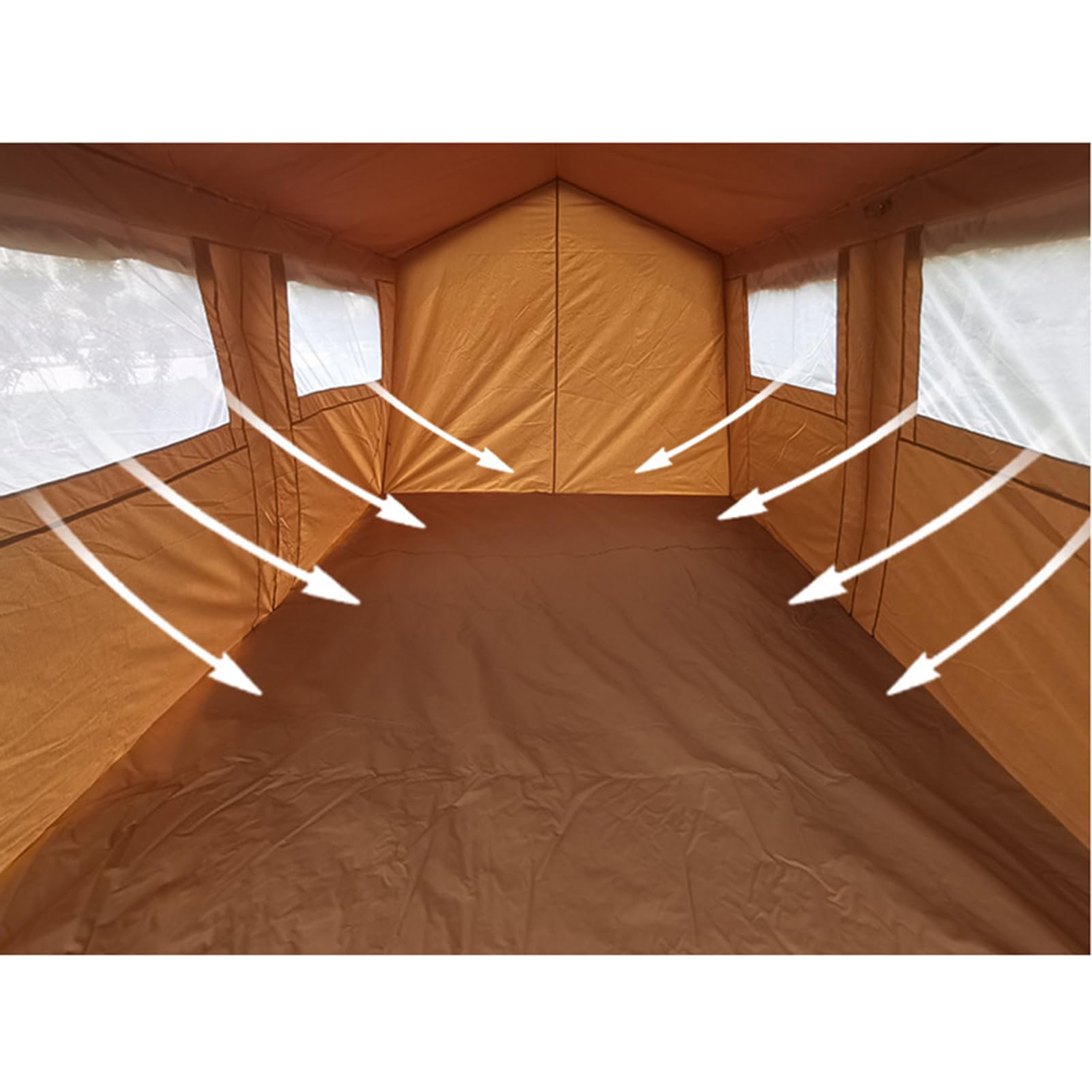 Tenda Glamping Gonfiabile con Pompa, Tenda Gonfiabile per 5~8 Persone, Tenda da Campeggio Esterna di Lusso per Famiglie Tenda ad Aria Gonfiabile, Facile Installazione