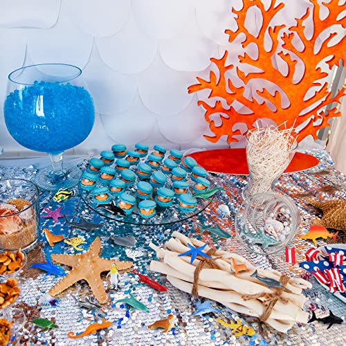 PLULON 32Pcs Meerestierfiguren Spielzeug, Meeresbewohner Tierspielzeug Kinder Spielfiguren Kunststoff Tiere Kuchendeckel für Kinder Party Favor Supplies, Geburtstagsgeschenke