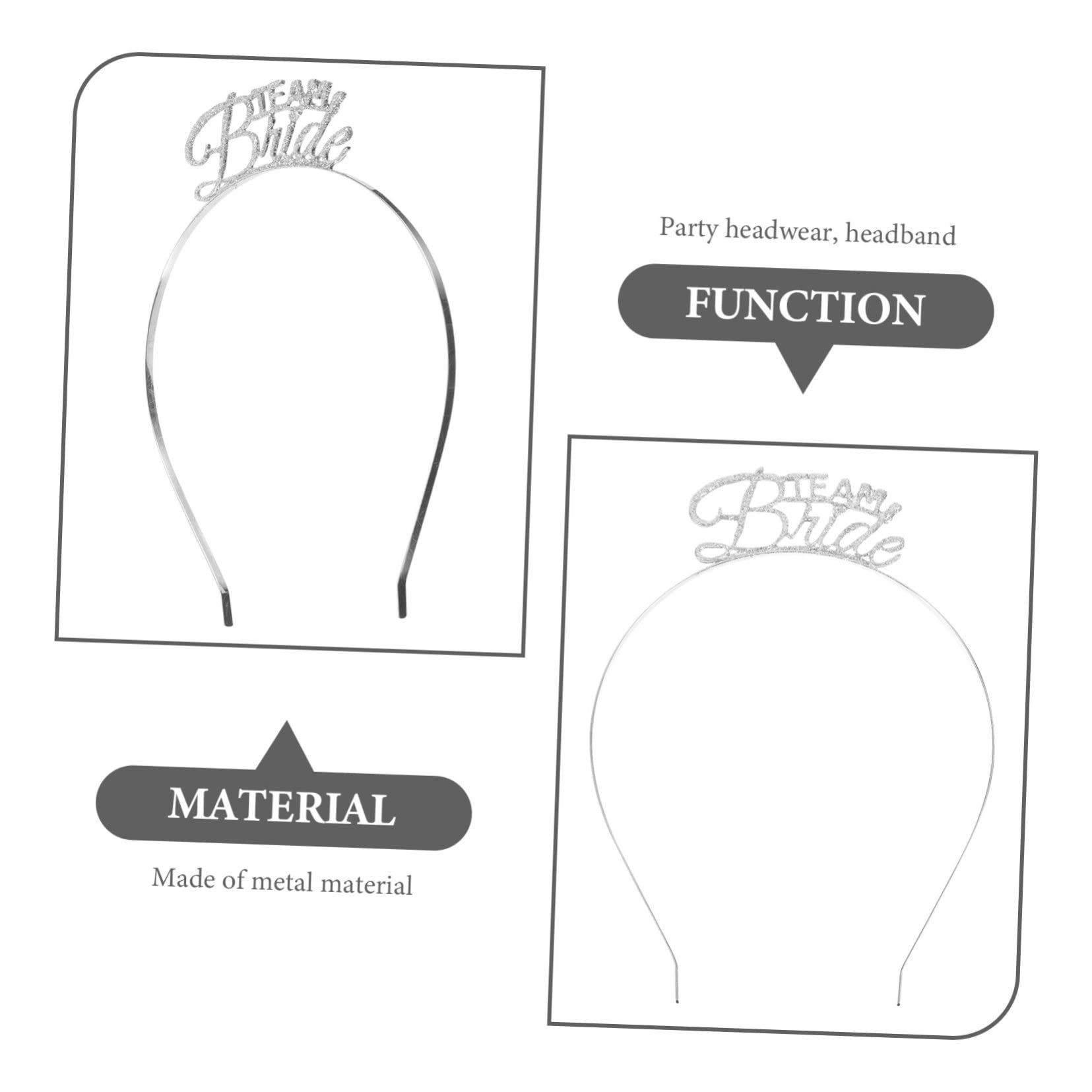 Fascia Per Chioma in Metallo Per Addio Al Celibato Set 3 Pezzi Decorazioni Per Feste Singole Copricapo Resistente e Attraente Per Serate Tra Ragazze
