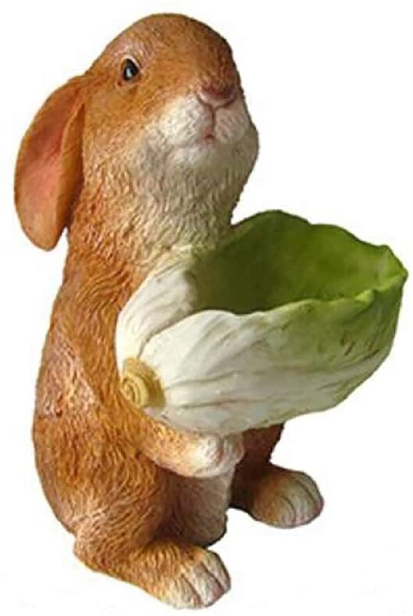 PAGOIAAR Garden Statue Animal Sculpture Outdoor Decor Gift Rabbit Resin Flowerpot Statues Garden Outdoor Decor Animal Patio Yard Crafts Ornaments Hand-Painted Sculptures(A,15x13x21cm)