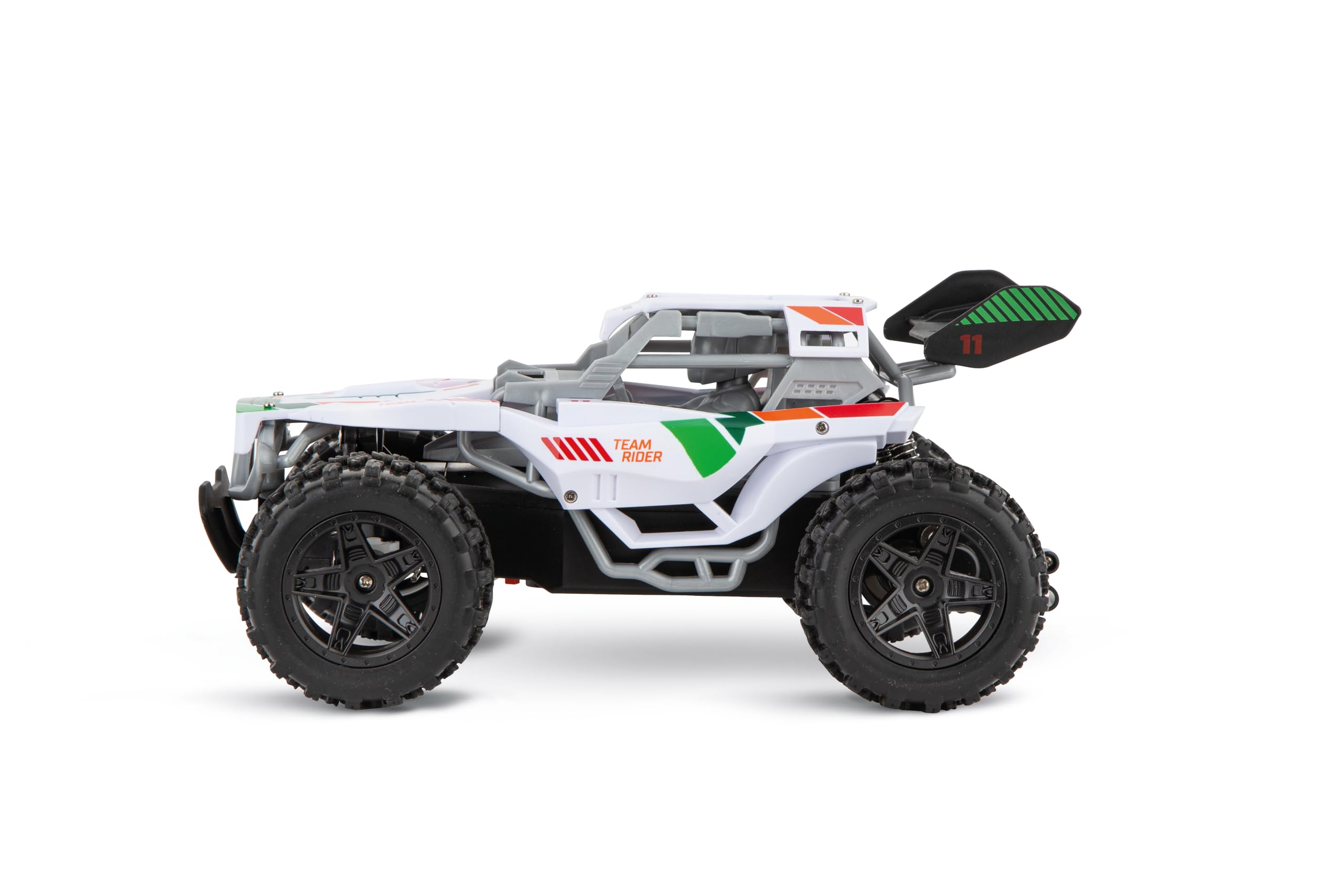 Carrera RC I 2,4 GHz Team Rider I RC Buggy z pełną funkcją jazdy i kierowania, pełne zawieszenie, opony pneumatyczne, zabawa w pomieszczeniach i na zewnątrz, odpowiedni dla dzieci od 6 lat
