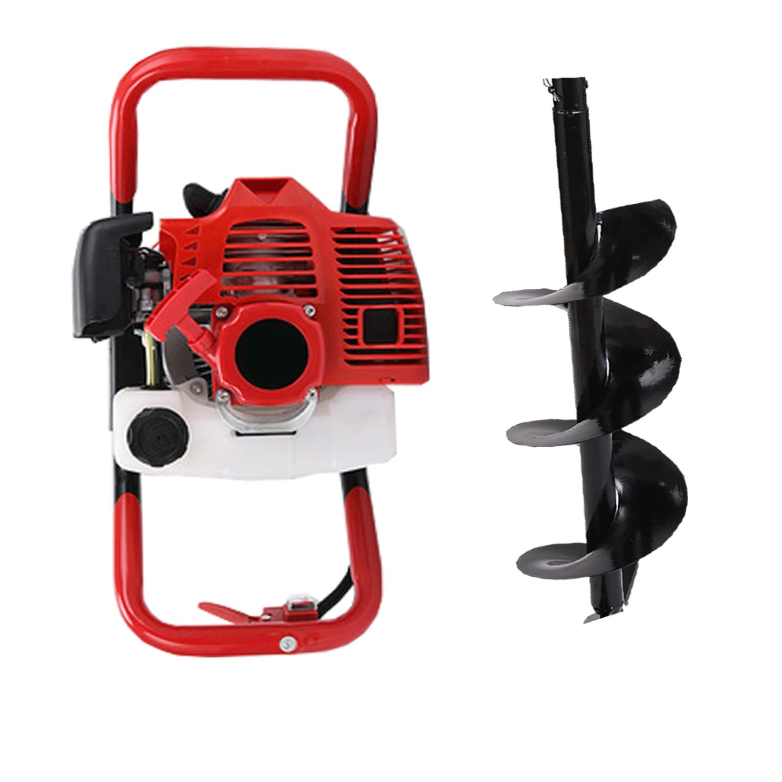 Trivella di terra Testa di alimentazione Trivella alimentata a gas Post Hole Digge con una punta da trapano da 80 cm per scavo di terra/perforazione e scavo di fori di posta (Dimensioni : 158cc 12cm