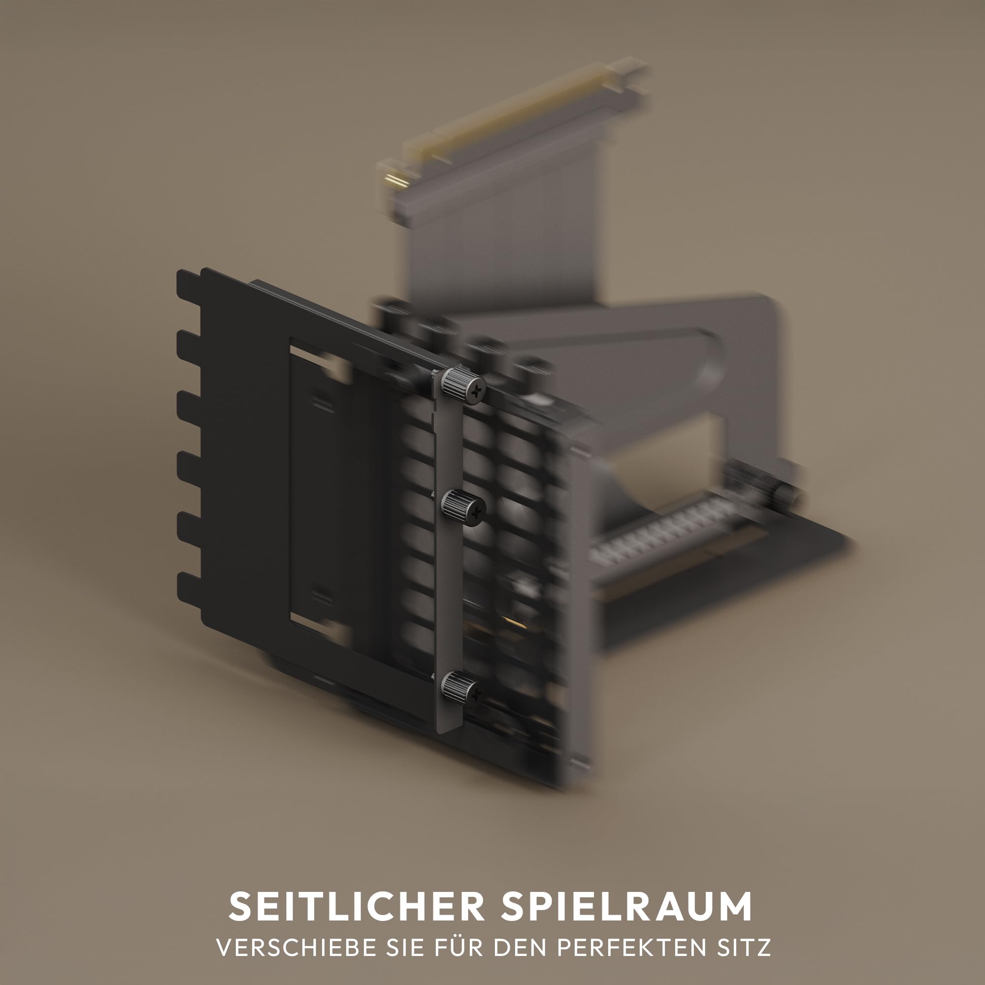 HAVN Universal VGPU Kit – Schwarz | 4-Slot Vertikale Grafikkartenhalterung mit PCIe 5.0 Riser-Kabel & verstellbarer Stütze | Flexible Montage, stabil & ohne Durchhängen