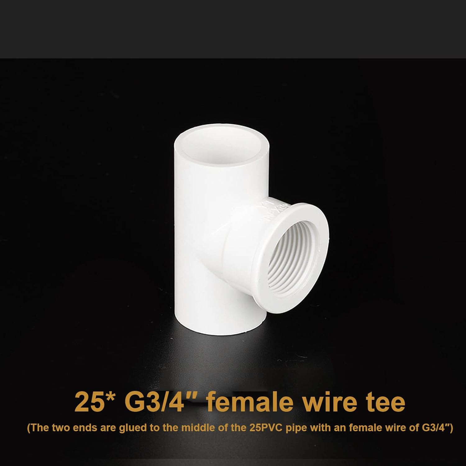 10 Pack PVC Female G Threaded Reducing Nipple Fitting - 3-Way Tee Connectors for DIY Projects & Structures(25*g6″)