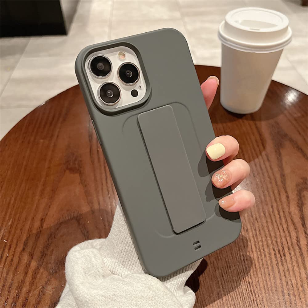 Coque silicone avec dragonne iPhone 12 11 Pro Max touché soft couleur gris - 7