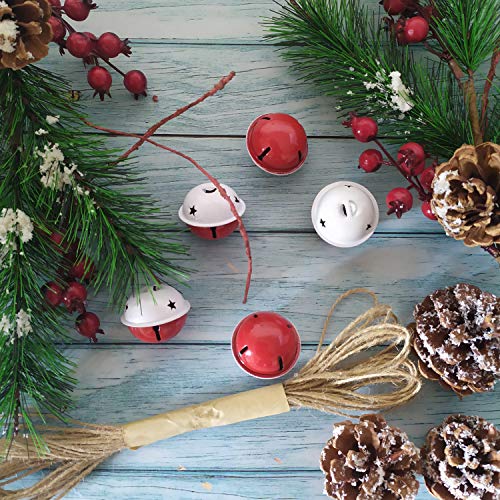 image for Aflyu 25 Pieces Jingle Bells Christmas Bells Craft Bells 1.58 Inch wit