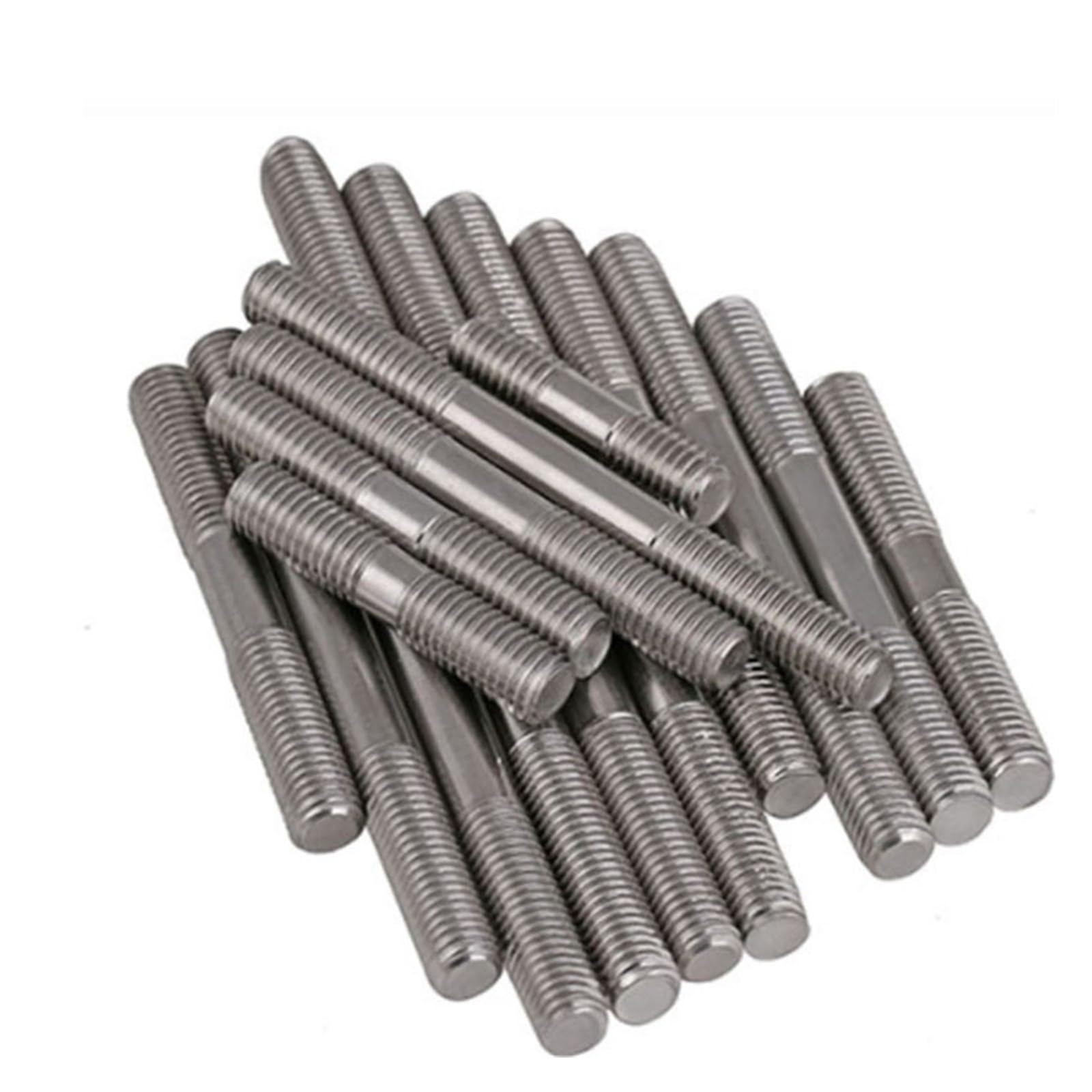 Perno a doppia estremità in acciaio inossidabile, Bulloni prigionieri filettati a doppia estremità, confezione da 3, acciaio inossidabile 304, M16-2,0 x 45 mm-200 mm(M16x120mm)