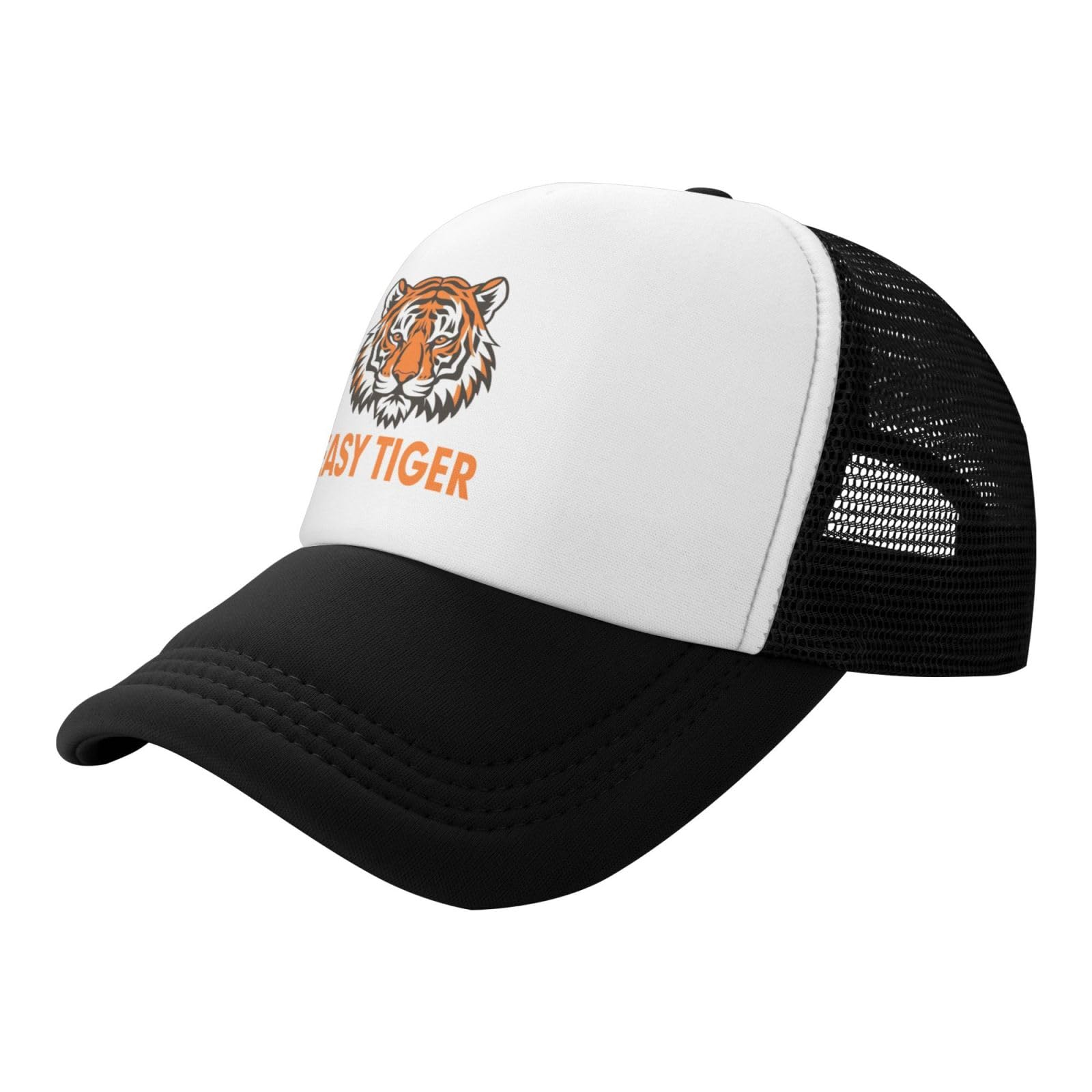 Kids Mesh Hat Running Easy Tiger Hats for Boys Girls Adjustable Breathable Baseball Caps Summer Black