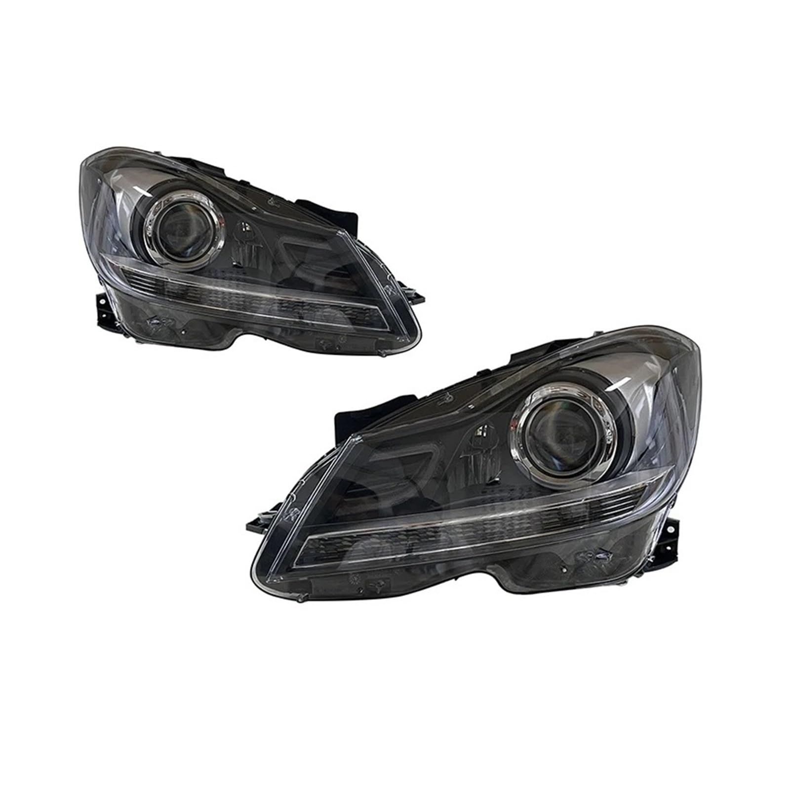 Pasuje do Merc//edes-Be//nz W204 11-14 w nowym stylu pełna dioda LED DRL reflektor samochodowy montaż sygnału akcesoria samochodowe zmodyfikowana lampa reflektory(Halogen,Left drive)