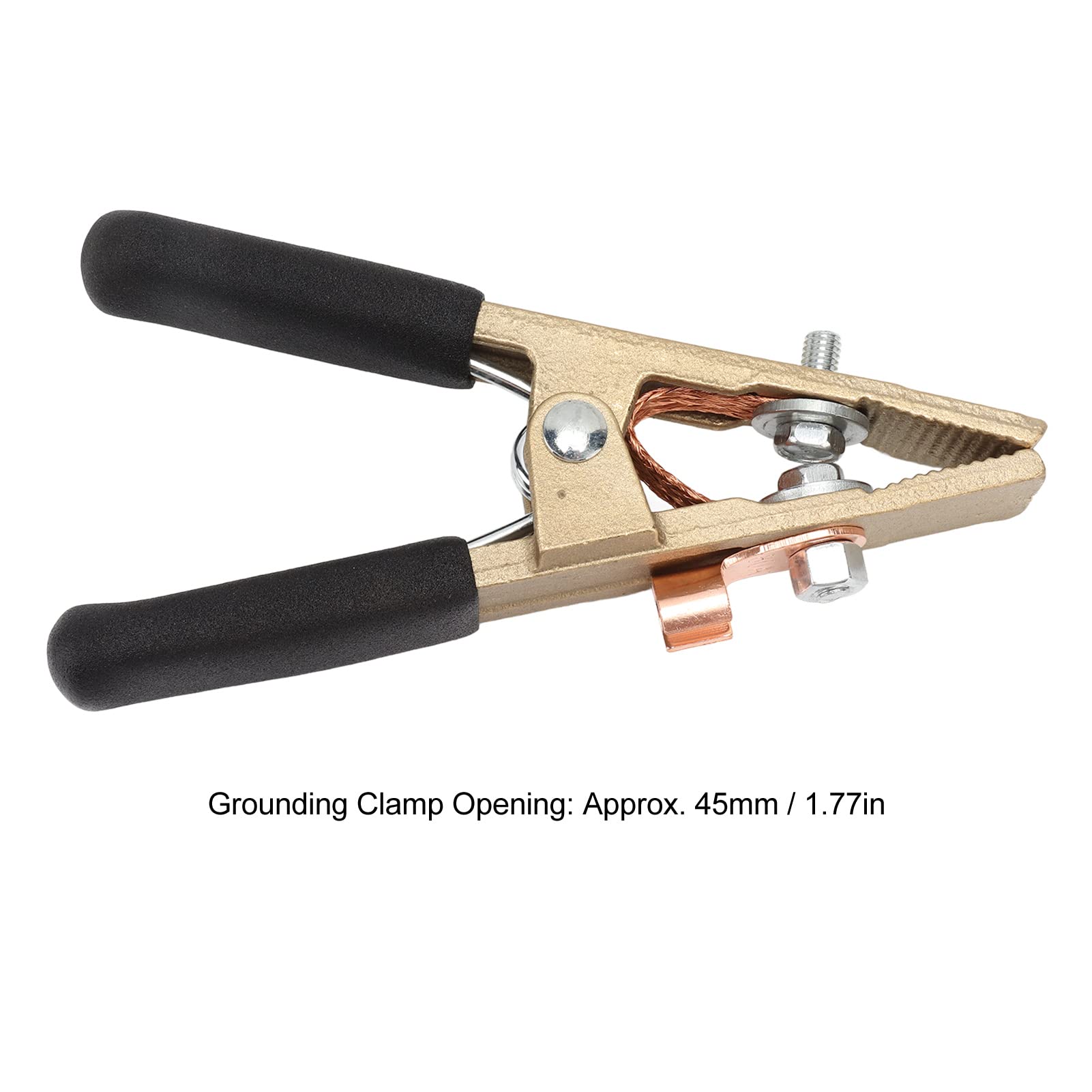 A Shape Earth Wire Clamp, 300A Welding Ground Clamp Welding Clamps Electric Grounding Clamp Brass Grounding Work Clamp Electric Argon Arc Welding Pliers(black)