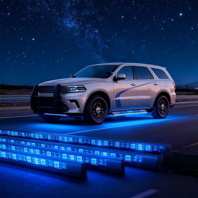 4Pcs Underglow Kit for Car, APP Control Multicolor Car Underglow Light Kit Music Sync RGB Underbody Strips Light Waterproof for Cars Trucks SUVs