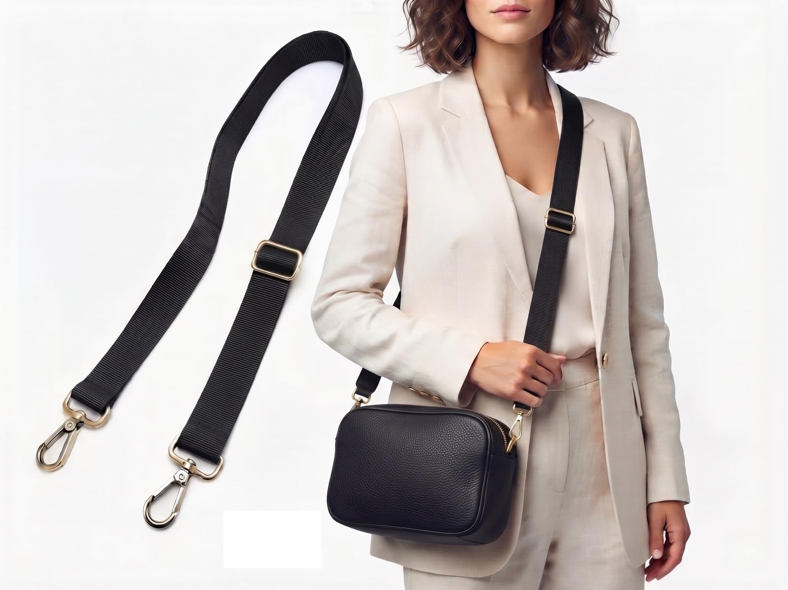 basri durable 20mm wide strap, bag shoulder strap, adjustable bag shoulder strap, single-shoulder bag, women's crossbody bag, nylon strap