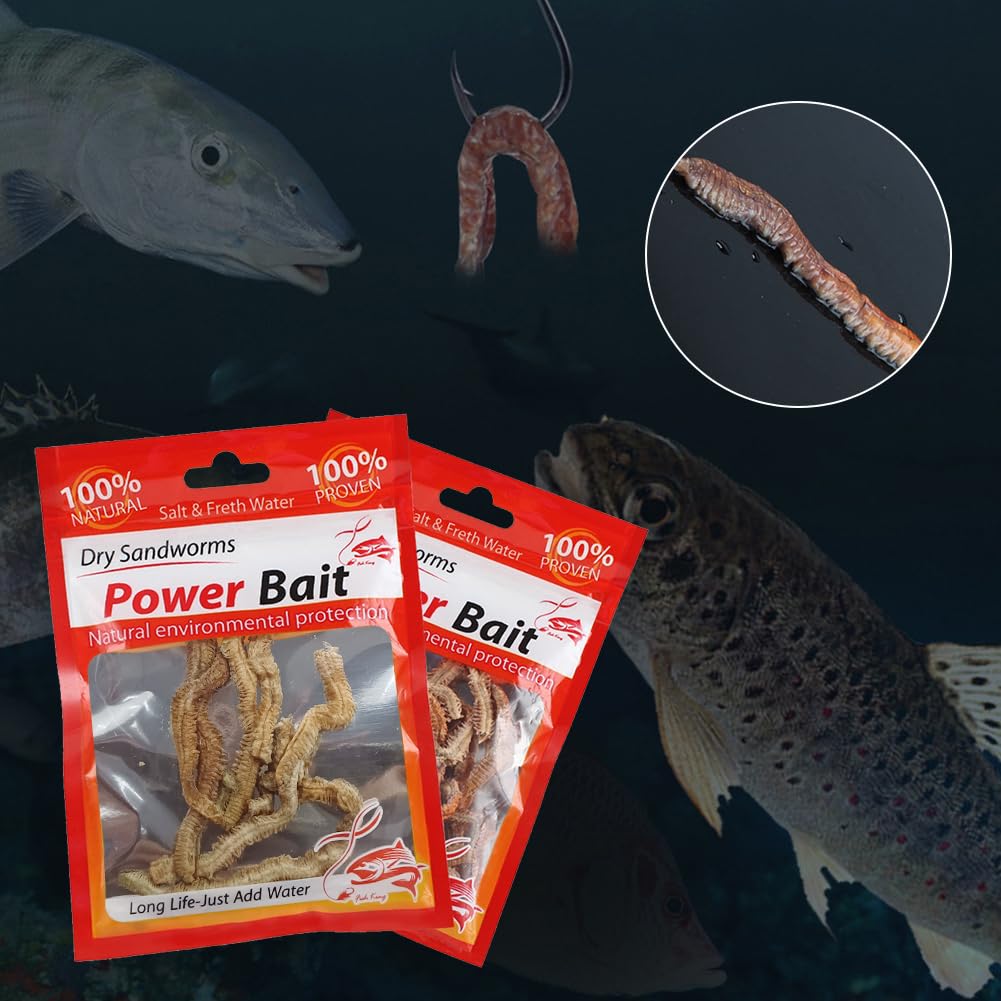 Vermi della sabbia secchi Esche da pesca Vermi della sabbia secchi realistici Esche da pesca morbide for la pesca d'acqua dolce in acqua salata