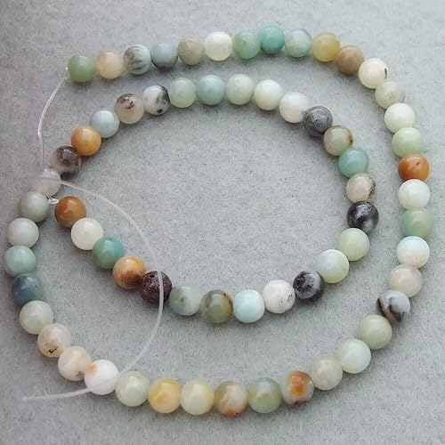 Miniatura 157 de Cuentas redondas naturales semipreciosas de piedra suelta para hacer joyas, brazaletes, collares Ojo de tigre rojo,Piedra de Yaxaita,Azul