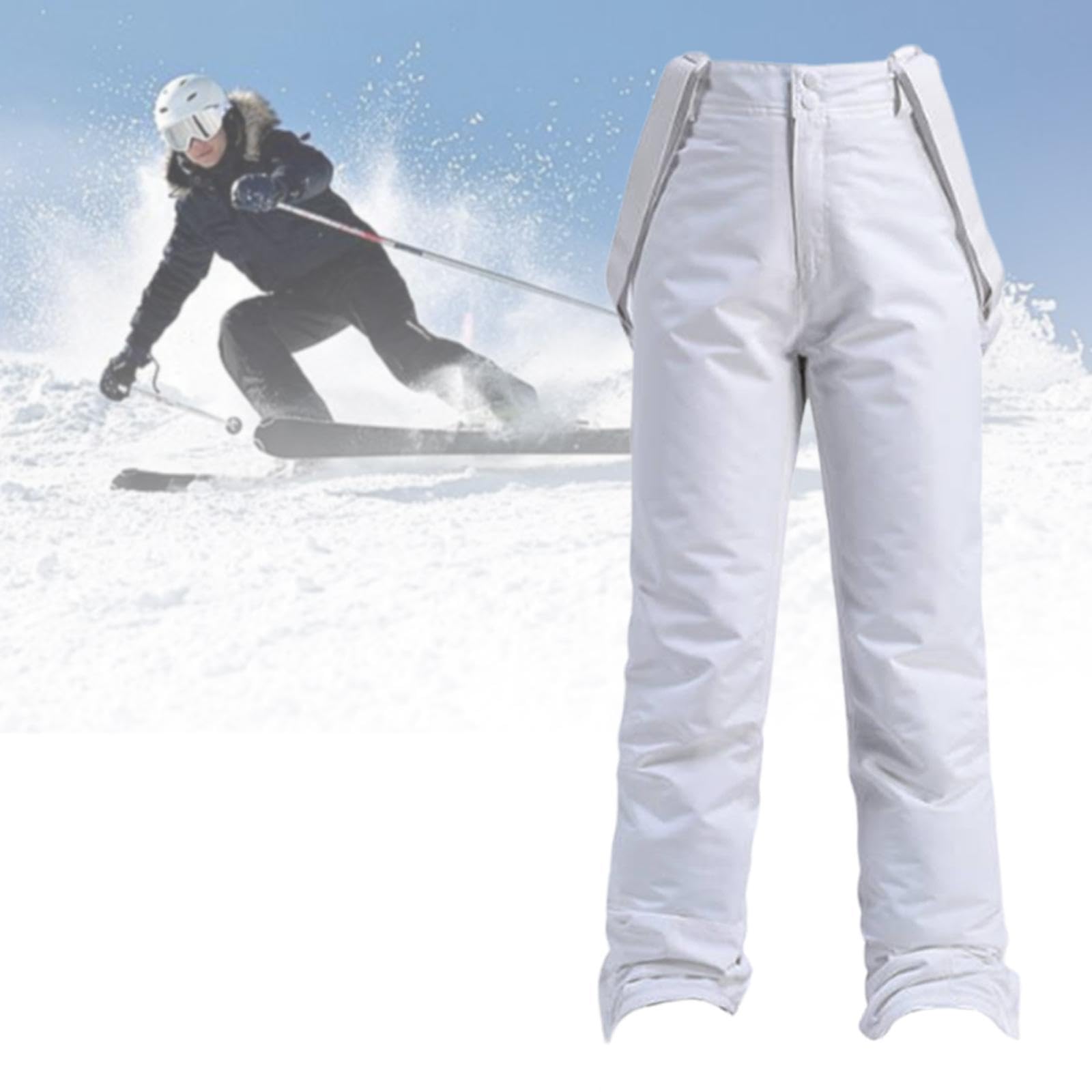 harayaa Pantalón de Esquí para Mujer con Tirantes Regulables Tejido Impermeable Y Acolchado Térmico para Mantener El Adecuado para Esquí Snowboard