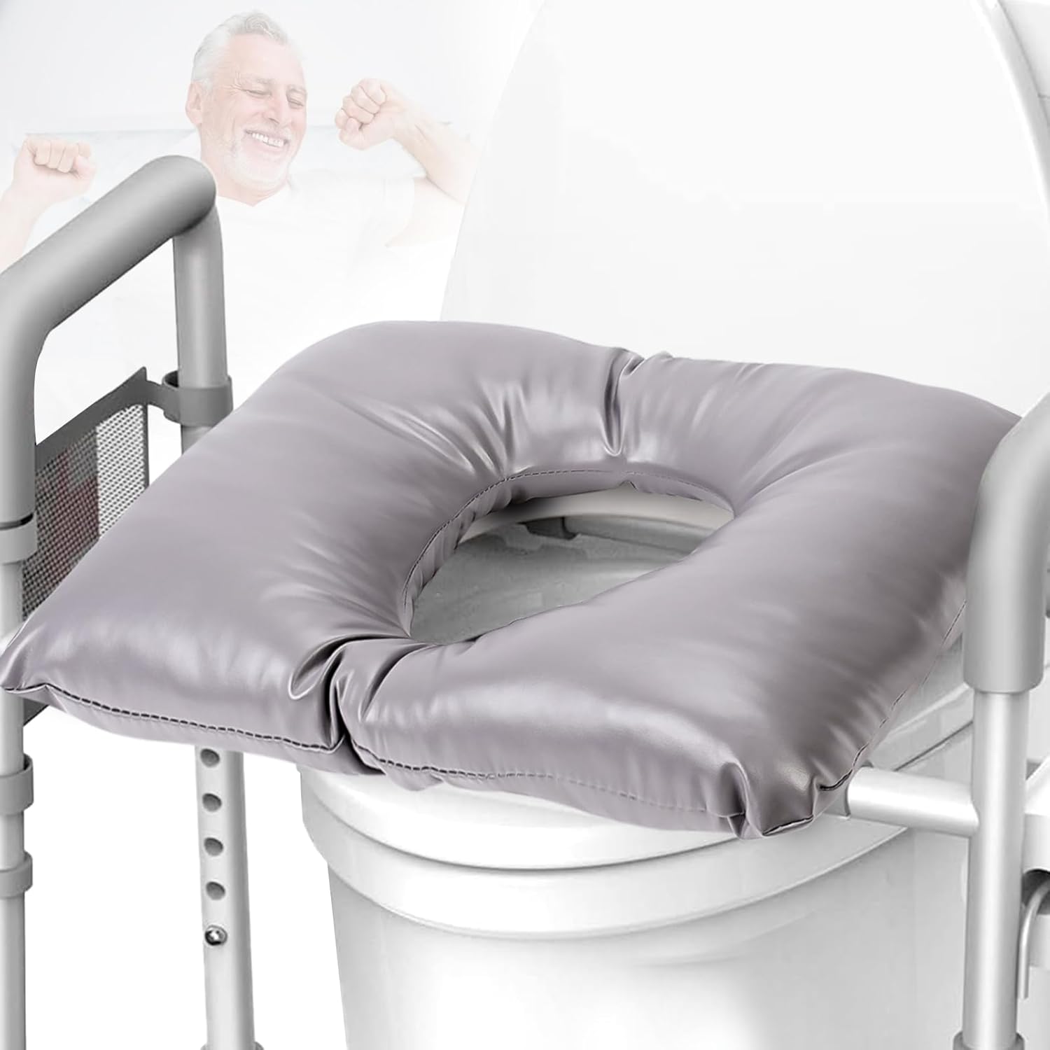 HolyMaji Bedside Commode Soft Cushion for Seniors, Thick