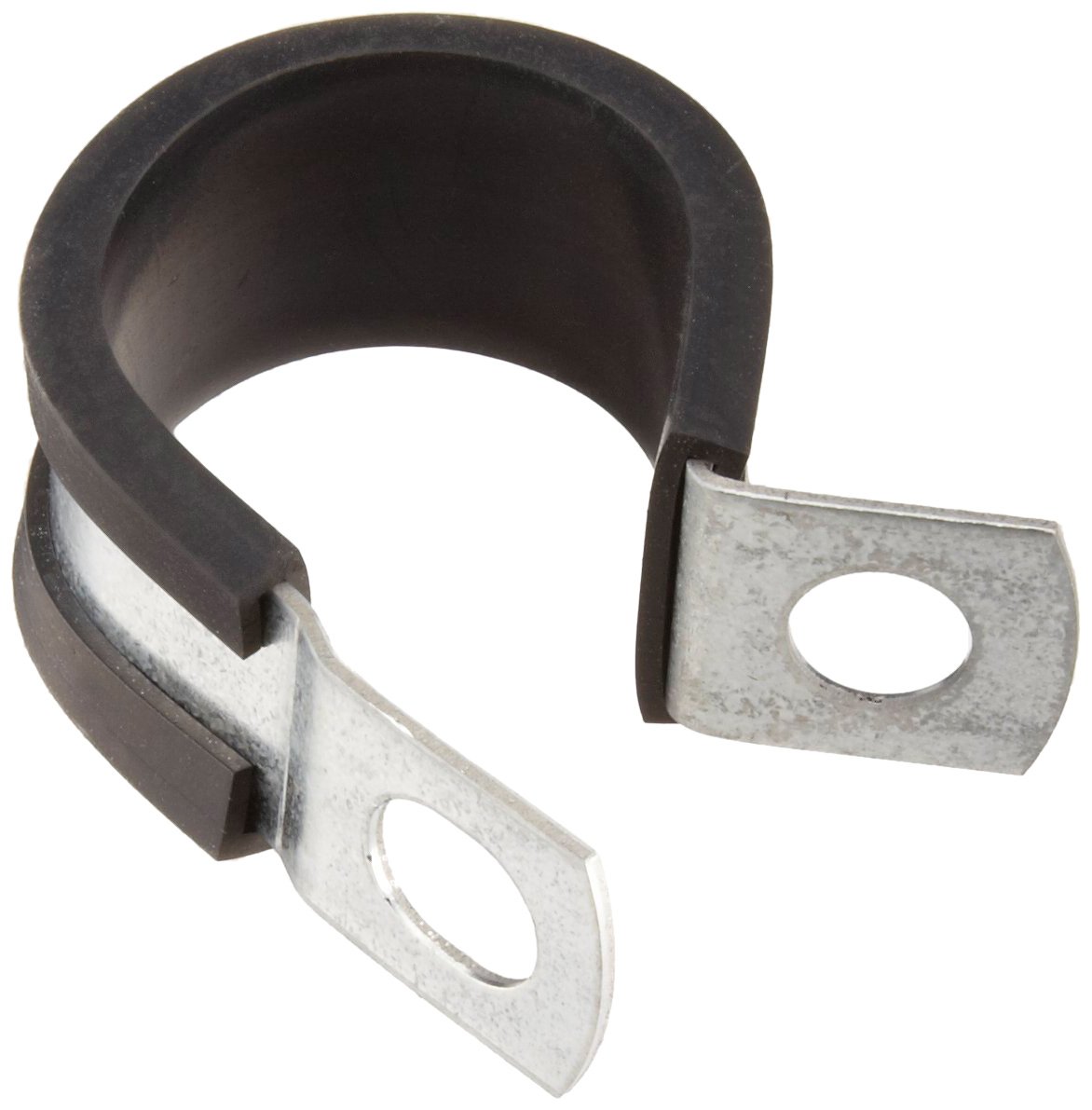COL Series Steel Loop Hose Clamp, Rubber Cushioned, 2" Clamp ID, 1/2" Band Width, 3/64"Band Thickness, Pack Of 10