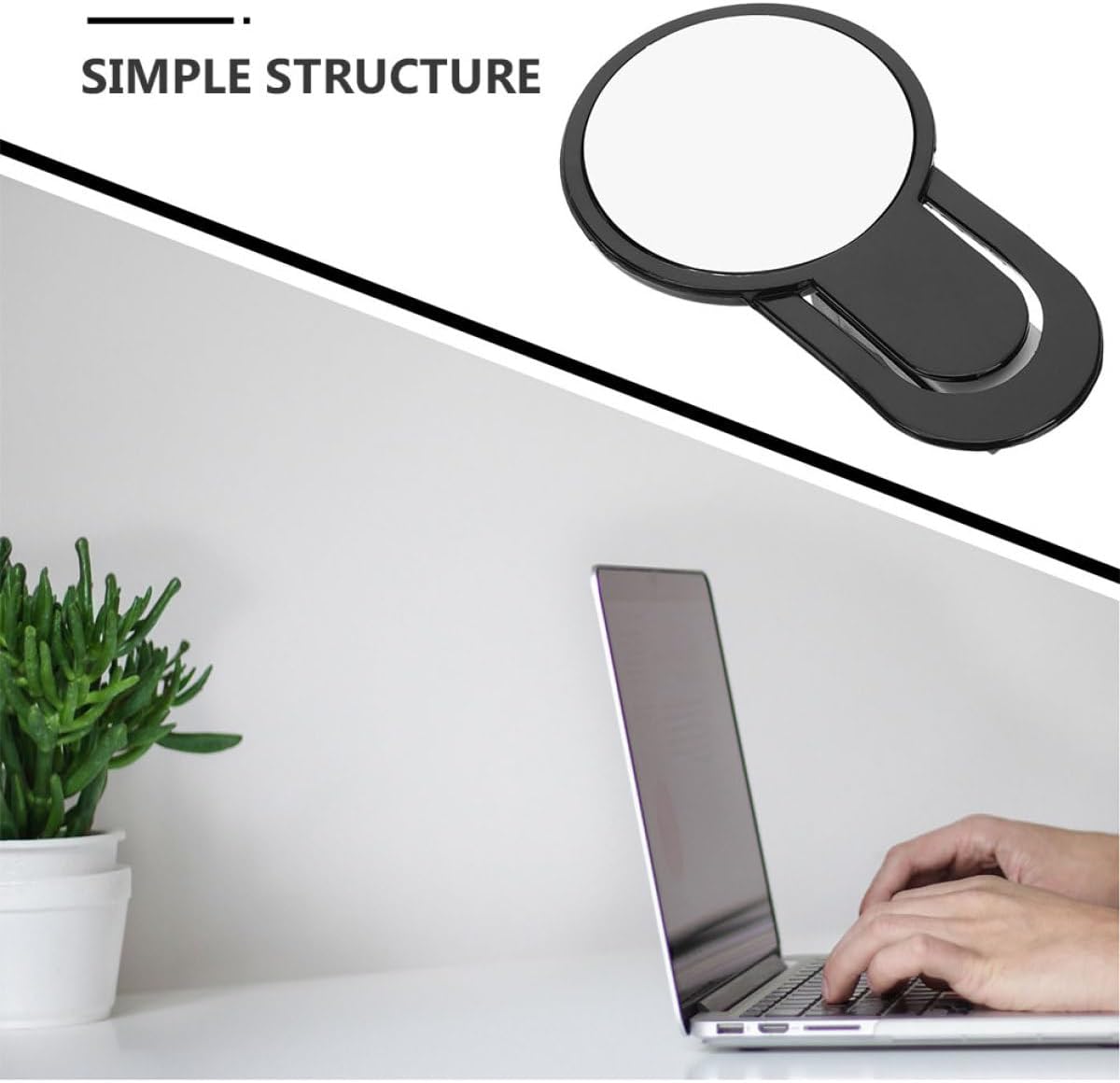 VALICLUD Wide-angle Clip-on Computer Monitor Rear View Mirror for Office Desk Cubicle, Plastic Convex Safety Mirror to See behind You, Creative Office Decoration and Personal Safety
