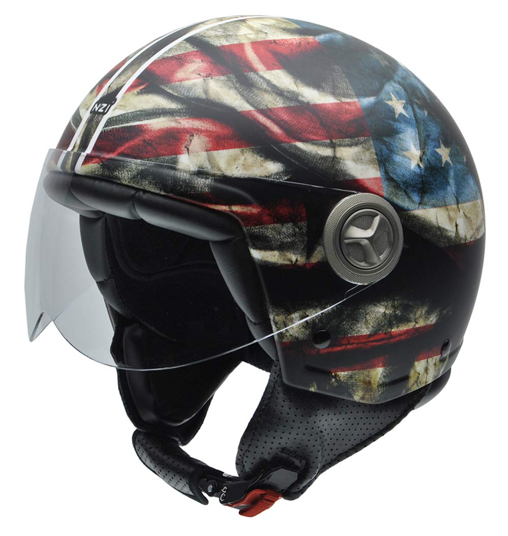 NZI 3D Vintage II Open Face Motorcycle Helmet — view 23