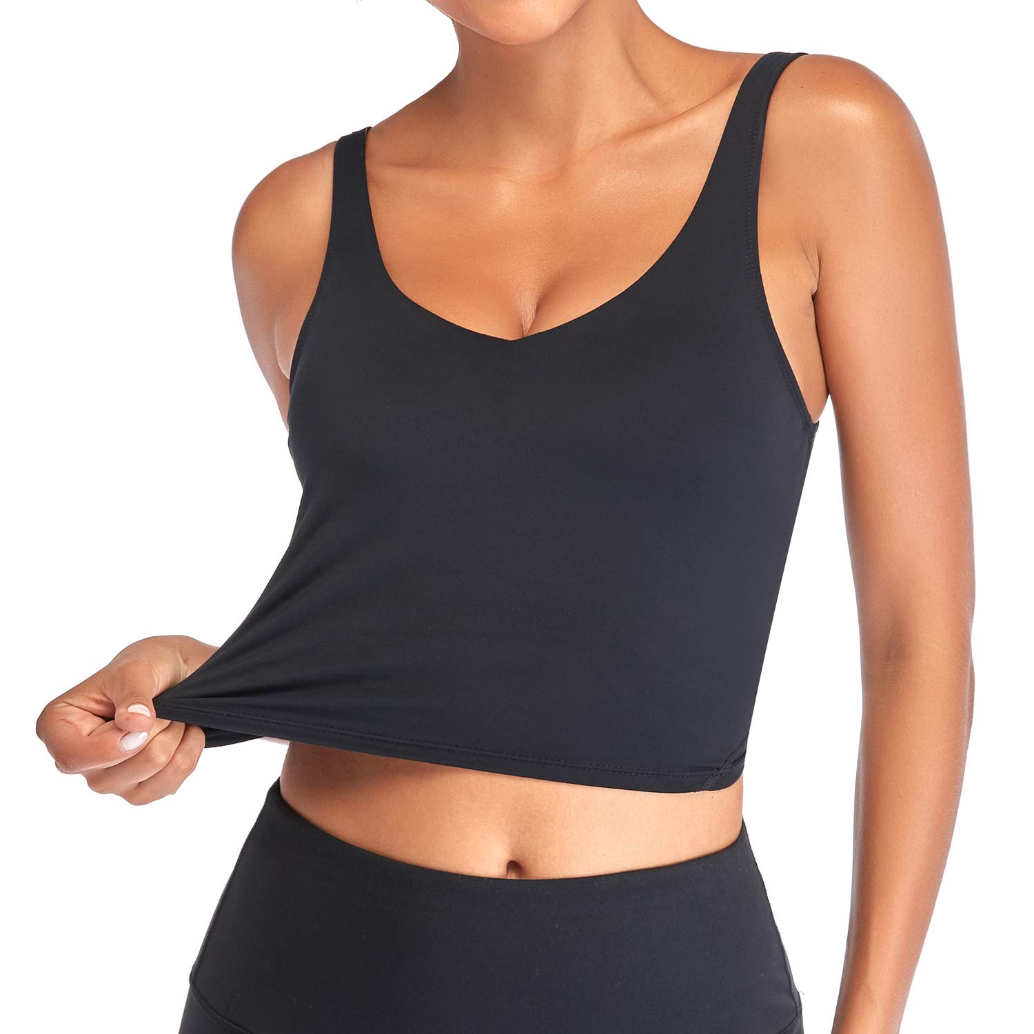 U-Back Yoga Sports Bras Padded Workout Tank Tops Gym Crop Tops Fitness Camisole Running Shirts for Girls Women