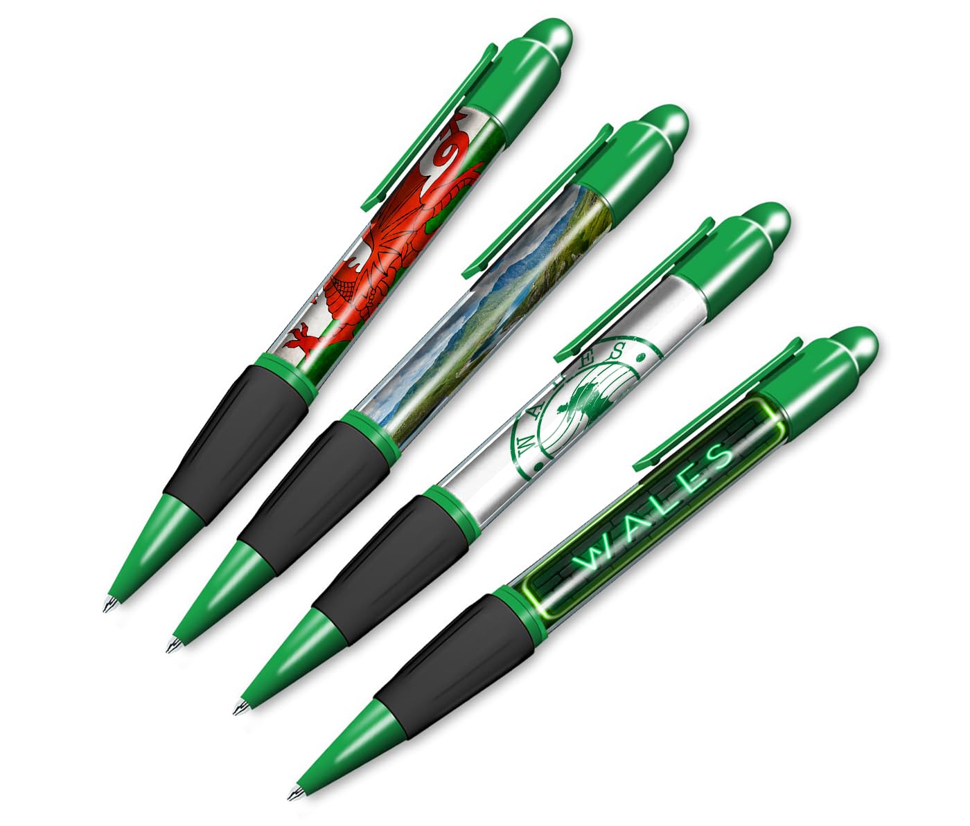 DV DESIGN Set of 4 Wales Green Ballpoint Pens