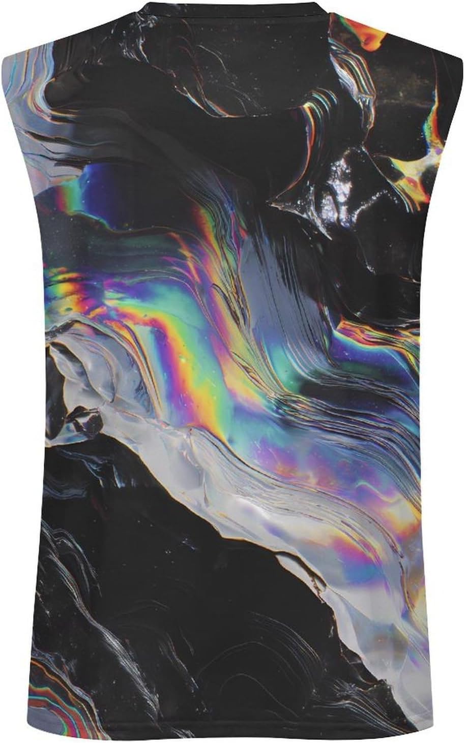 Metal Liquided Rainbow Men's Sleeveless Shirt Small