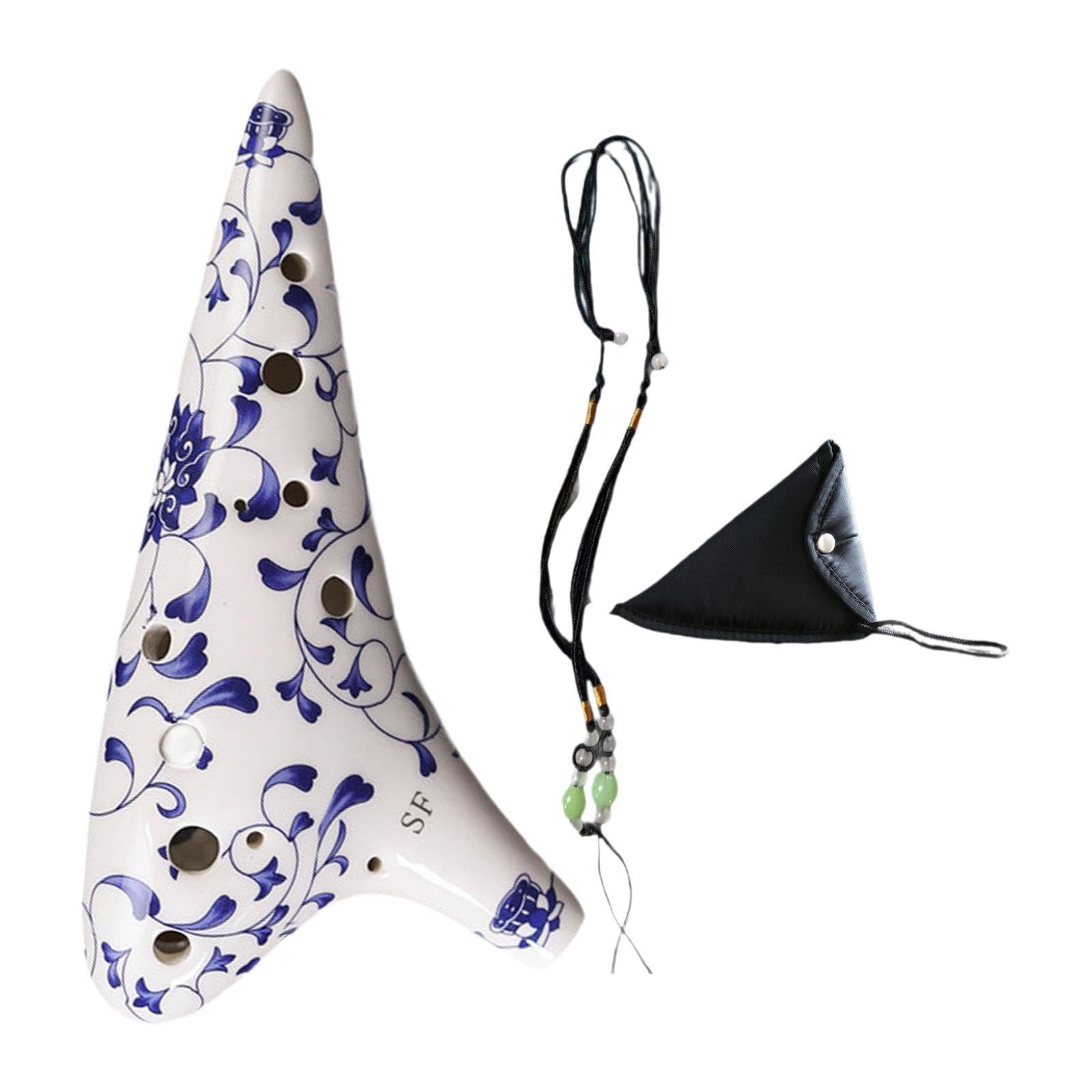 Ocarina in Ceramica Pratica Ed Elegante, con Custodia per Il Trasporto, di Musica E Tracolla, per Esibizioni Professionali, Regalo, B
