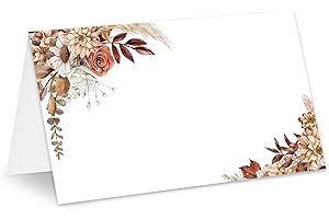 Whaline 50 Pcs Fall Place Cards | Rustic Vintage Wedding Place Cards