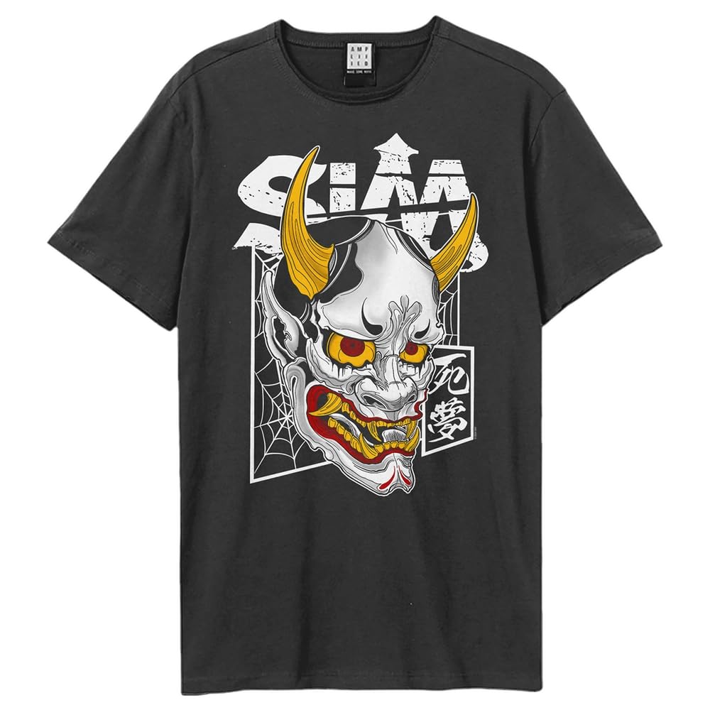 Amplified - Samuria Mask T-shirt dla mężczyzn/kobiet unisex (S) (węgiel drzewny), ciemny grafit (Holzkohle), S
