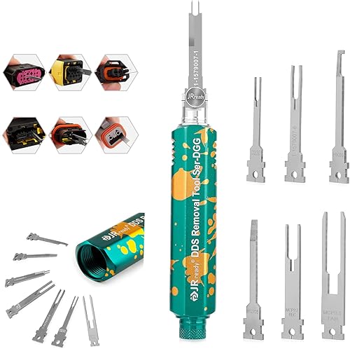 JRready ST5346 JRDDS - Kit de herramientas extractoras de pines con 7 puntas de repuesto, herramientas de extracción de terminales mejoradas para