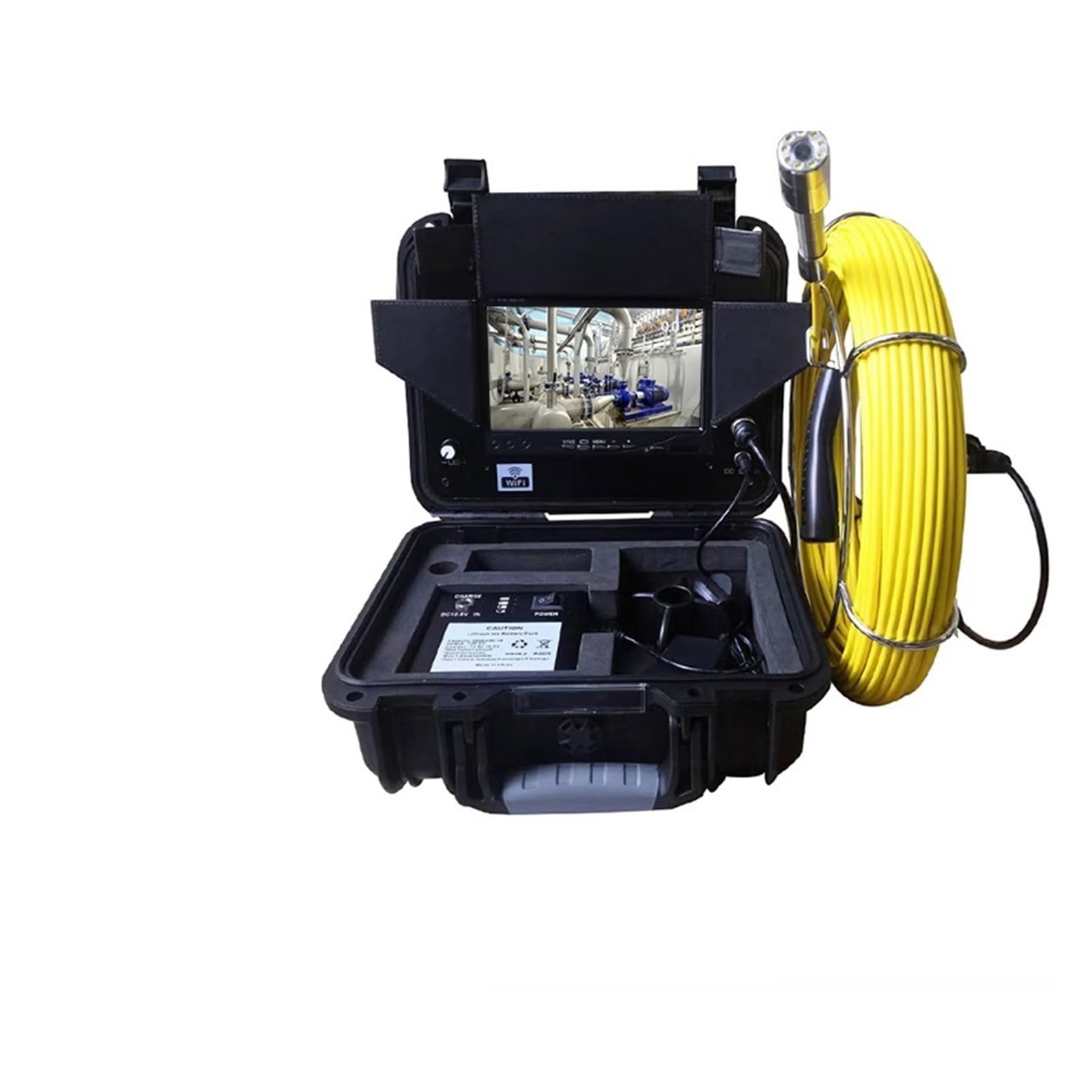 Sewer Camera, 7" Pipe Sewer Inspection Endoscope Camera,512Hz/Meter Counter/DVR/Monitor/Video Recording/Take Photo(30m,Nero)