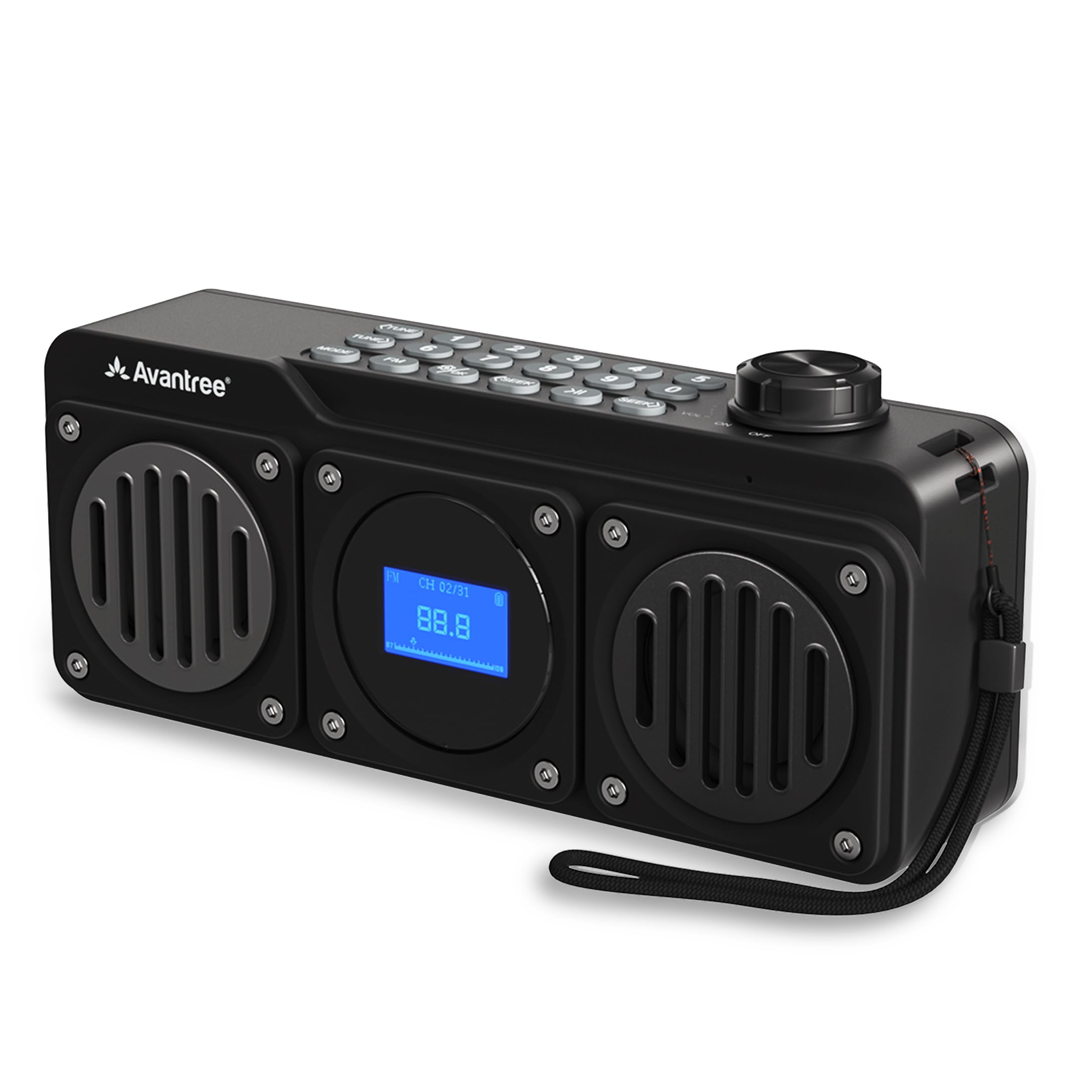 Avantree Boombyte 4 in 1 Portable Mini FM Radio and Bluetooth Speaker with Dual Speaker (14W), Powerful Volume, Stereo Sound, Micro SD Reader and USB Port, Rechargeable MP3 Player