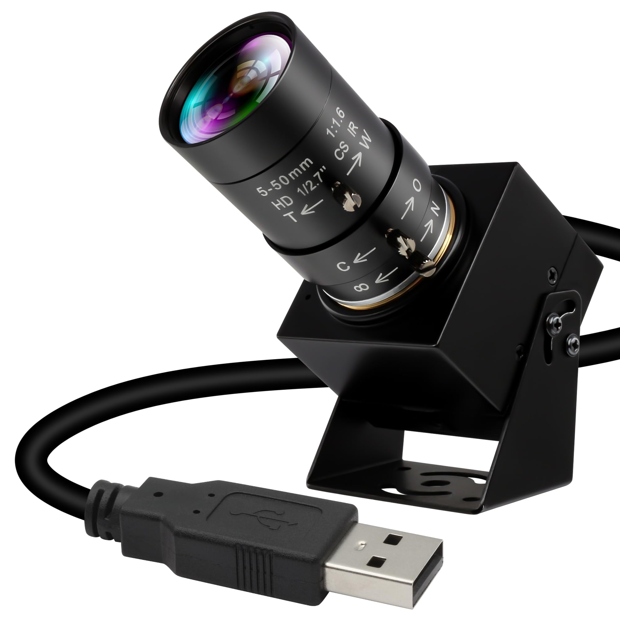 ELP Global Shutter usb camera 90 fps High-Speed 5-50 mm 10x Manual Zoom Vario Lens Close-Up 1200P Goft Swing for Jetson Nano Laptop Raspberry Pi Mac OS-image-16