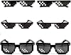 Thug Life Sunglasses, Thuglife Glasses for Men Women Kids Photo Props 8 Bit Pixel Mosaic Glass Unisex Sunglass Toy - Black