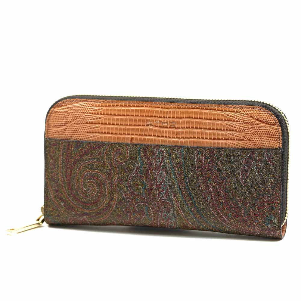 Amazon | [Etro] [エトロ] 長財布 ラウンドファスナー マット 
